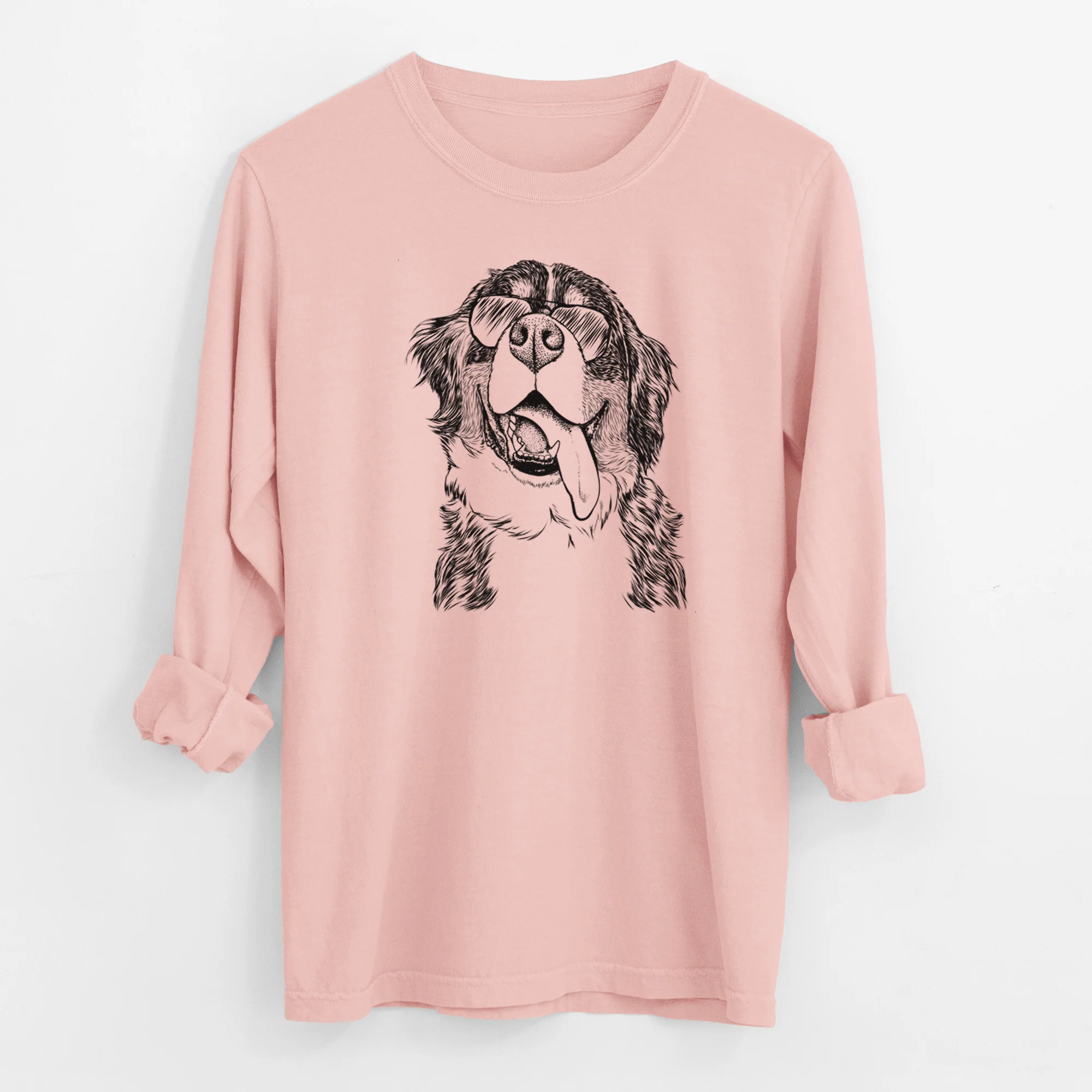 Aviator Theo the Bernese Mountain Dog - Men's Heavyweight 100% Cotton Long Sleeve - Image 12