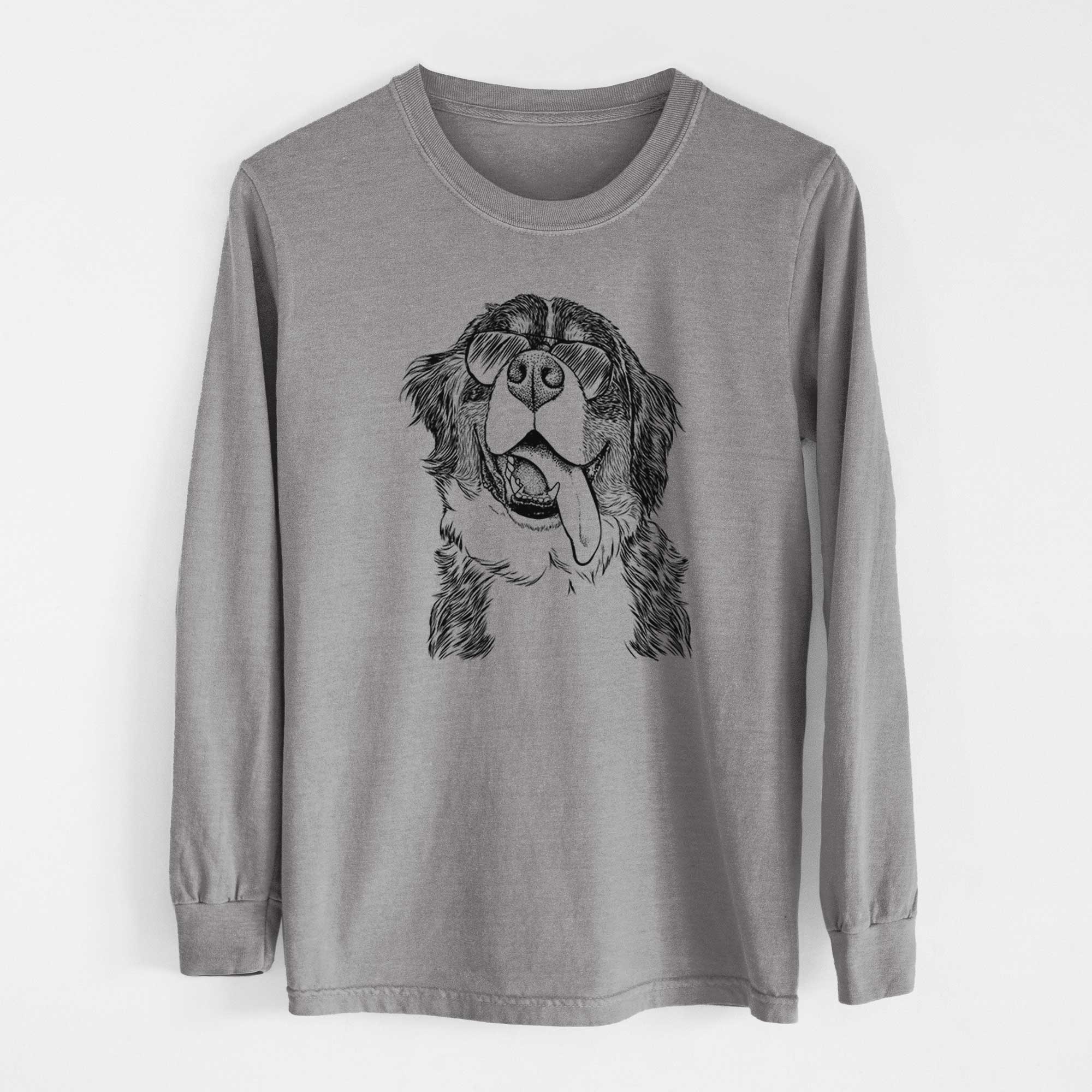 Aviator Theo the Bernese Mountain Dog - Men's Heavyweight 100% Cotton Long Sleeve - Image 7