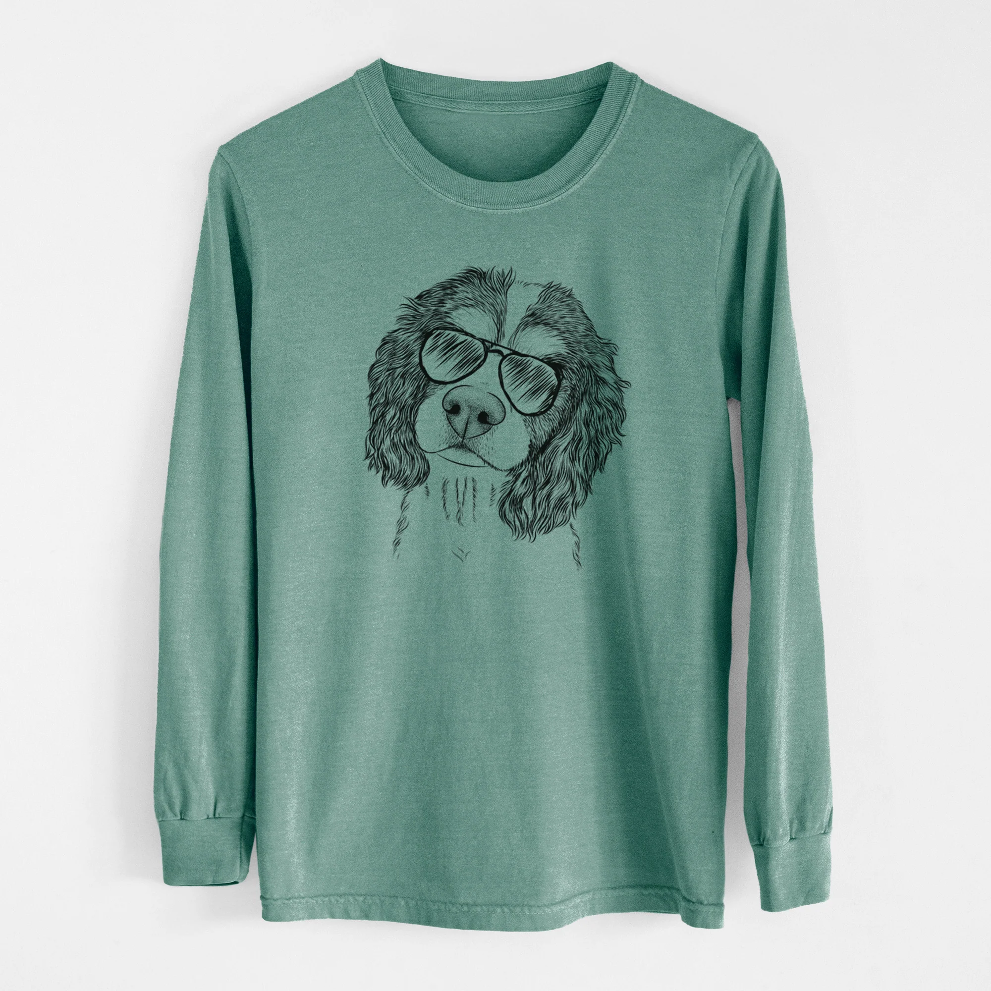 Aviator Truman the Cavalier King Charles Spaniel - Men's Heavyweight 100% Cotton Long Sleeve - Image 13