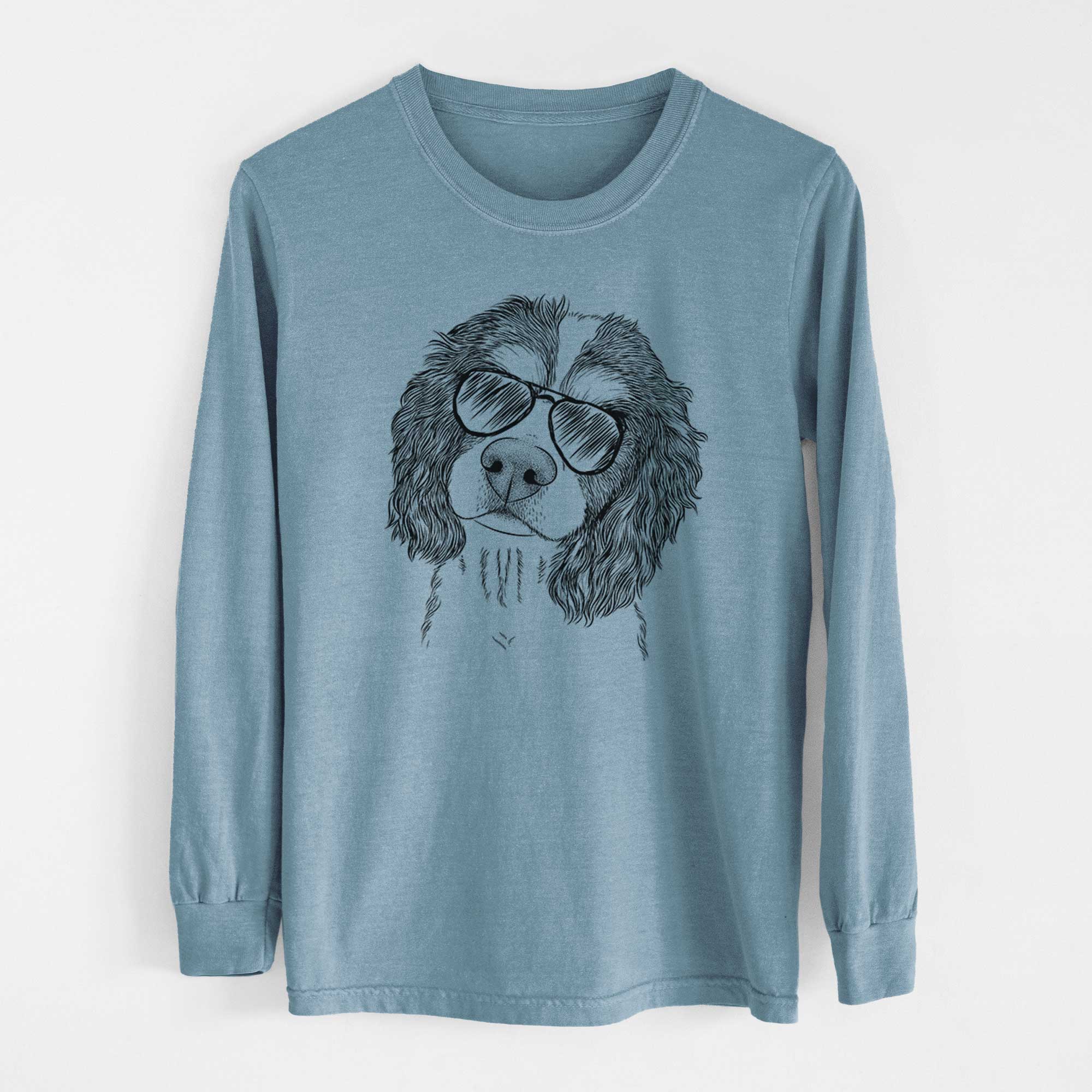 Aviator Truman the Cavalier King Charles Spaniel - Men's Heavyweight 100% Cotton Long Sleeve - Image 8