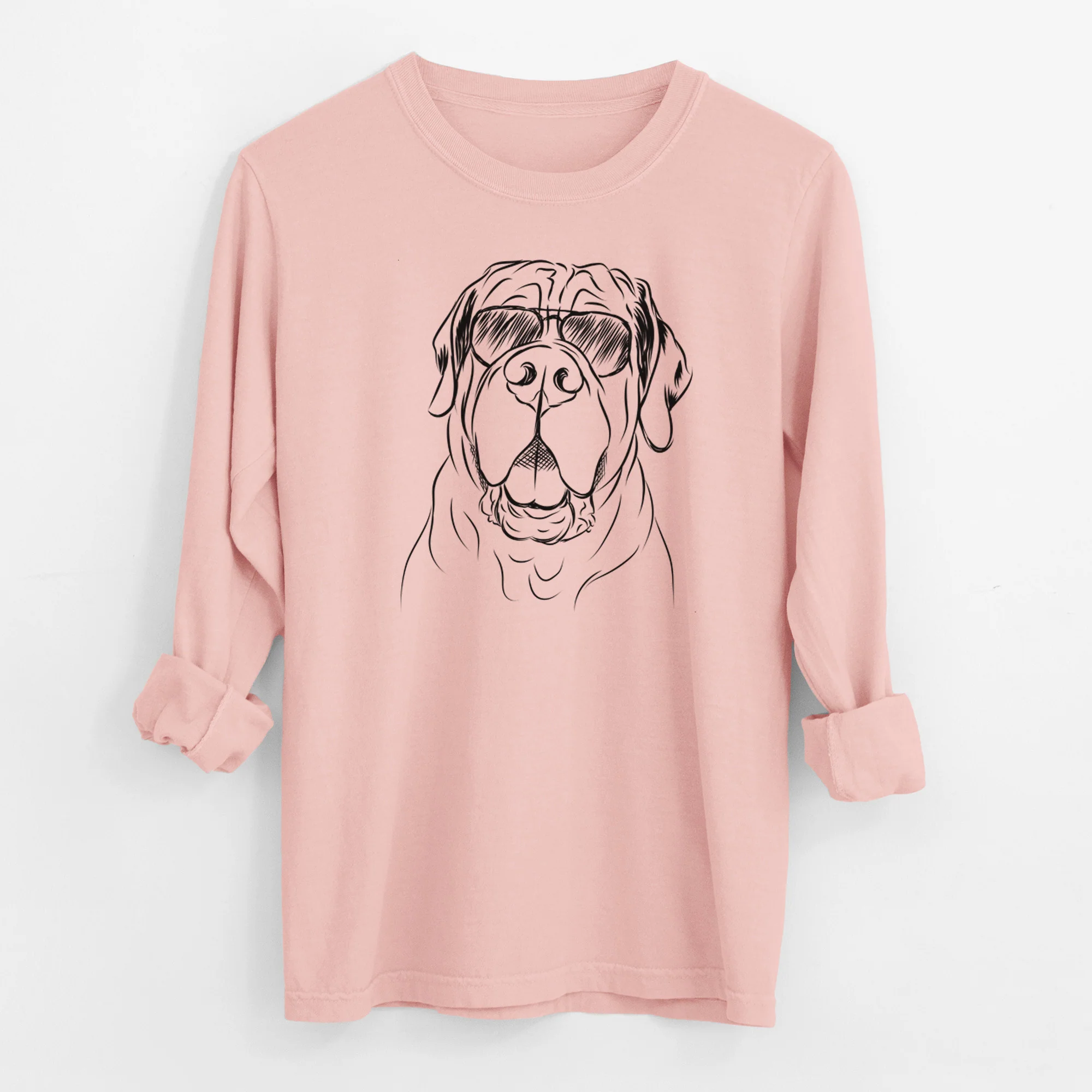 Aviator Tufton the English Mastiff - Men's Heavyweight 100% Cotton Long Sleeve - Image 12