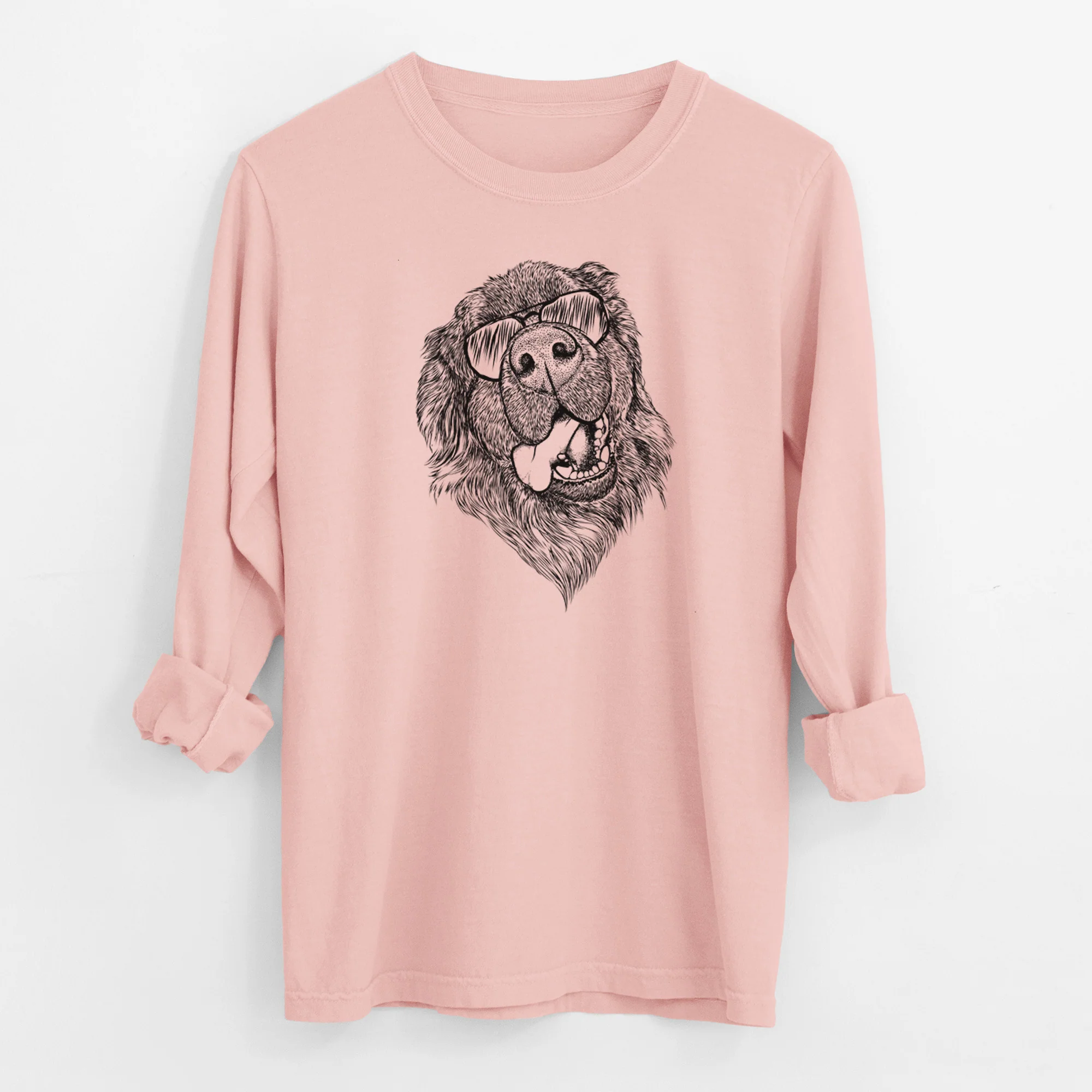 Aviator Tuna the Newfoundland - Men's Heavyweight 100% Cotton Long Sleeve - Image 12