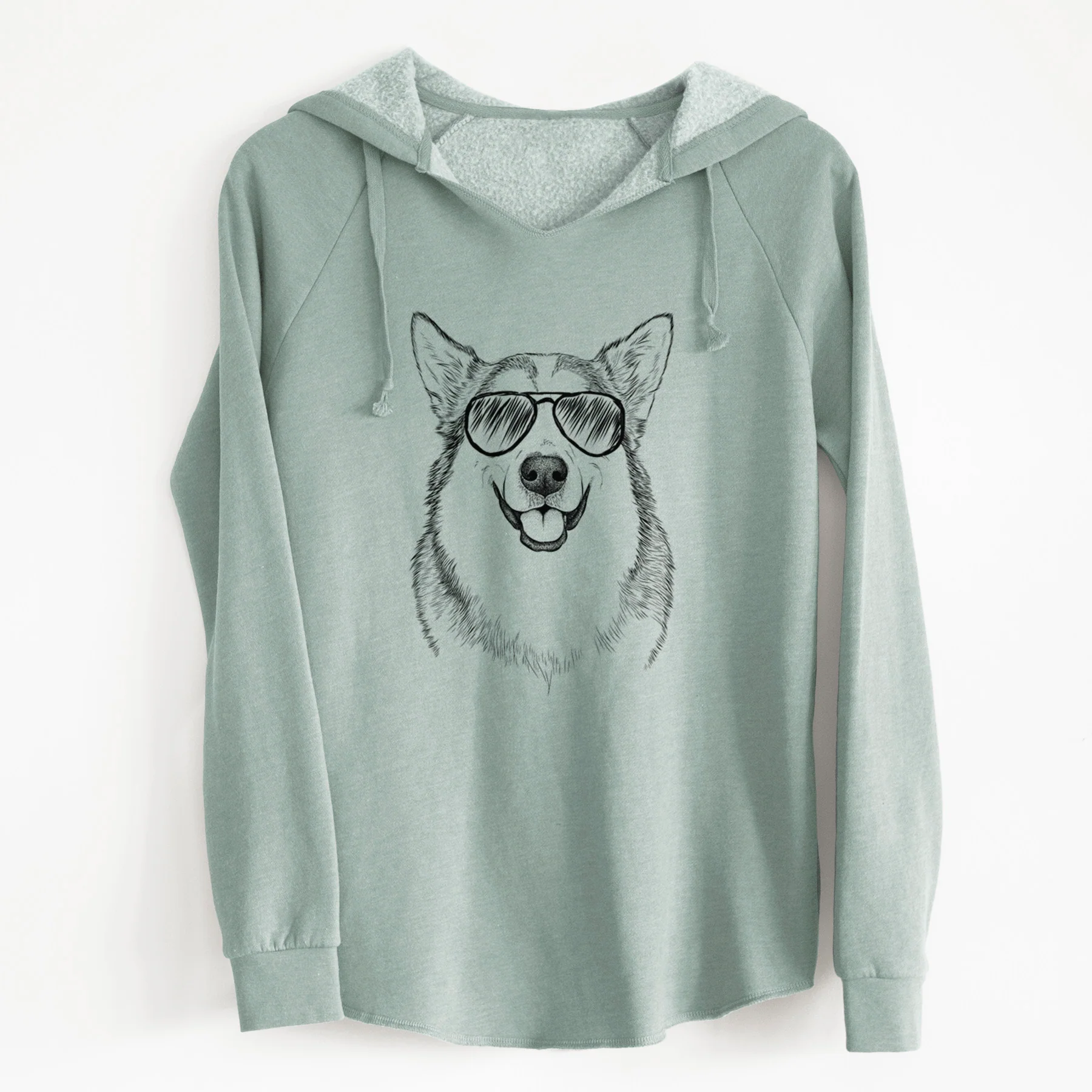 Aviator Vader the Alaskan Malamute - Cali Wave Hooded Sweatshirt - Image 6
