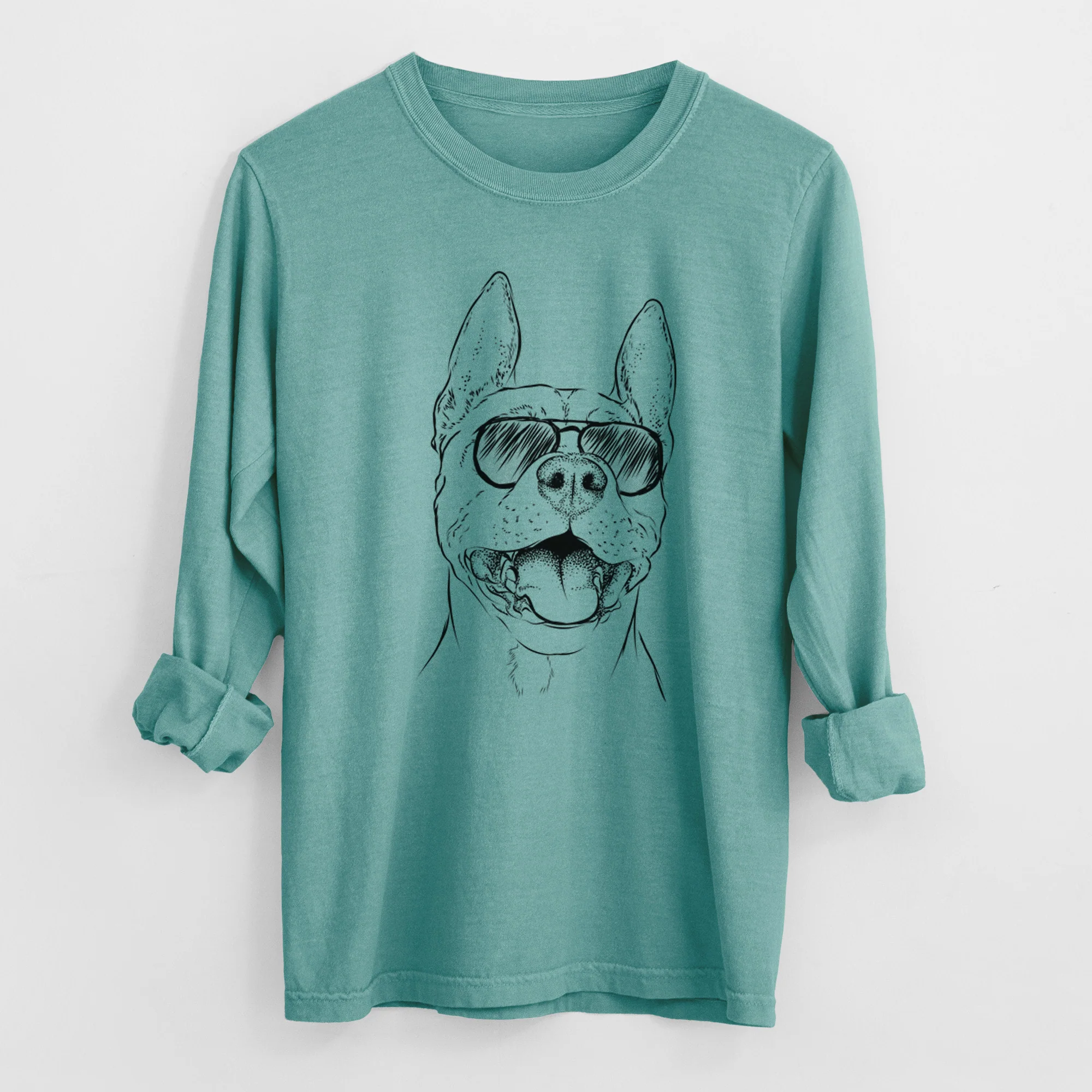 Aviators Wally the Pitbull - Heavyweight 100% Cotton Long Sleeve - Image 8