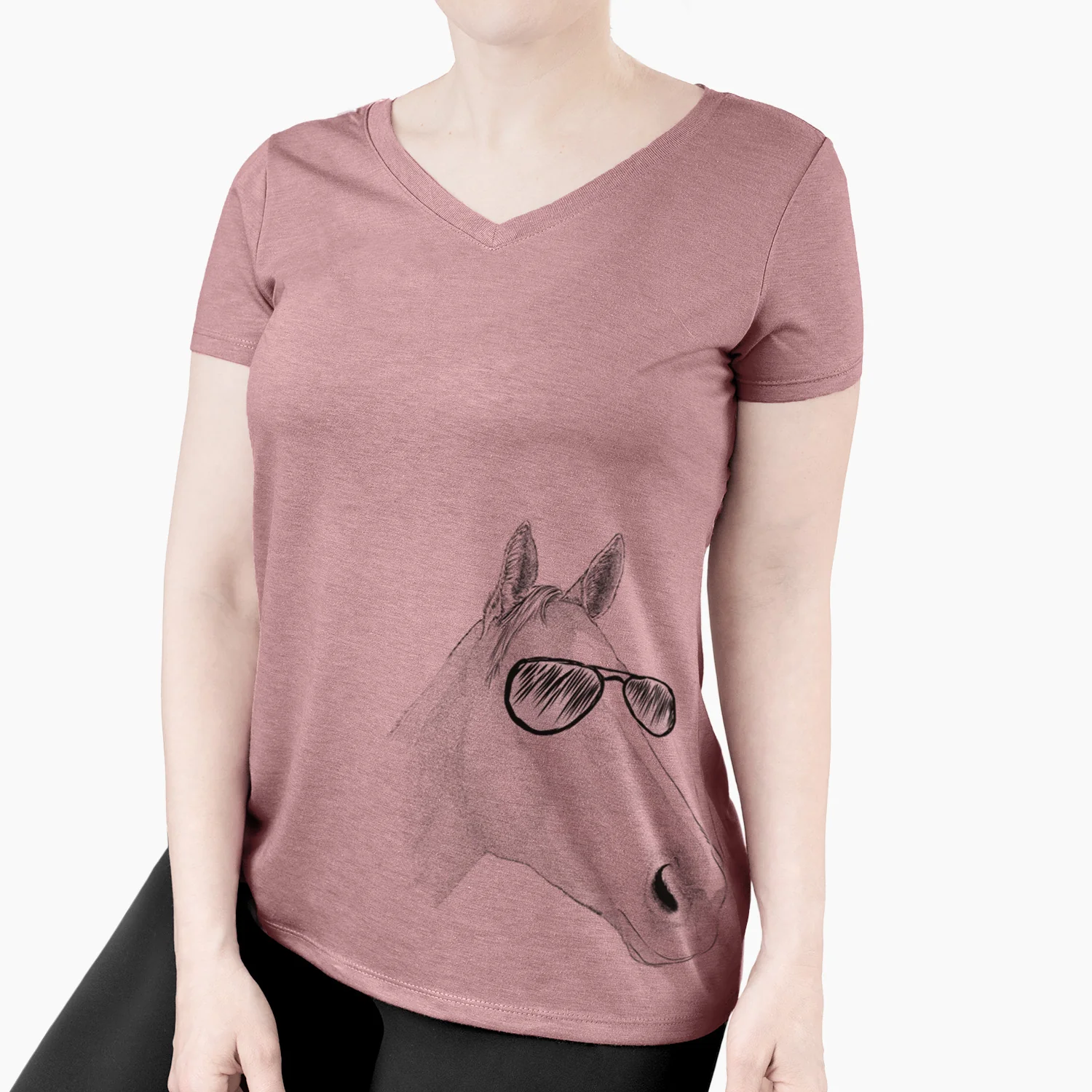 Aviator Westley the Horse - Women's V-neck Shirt - Image 4