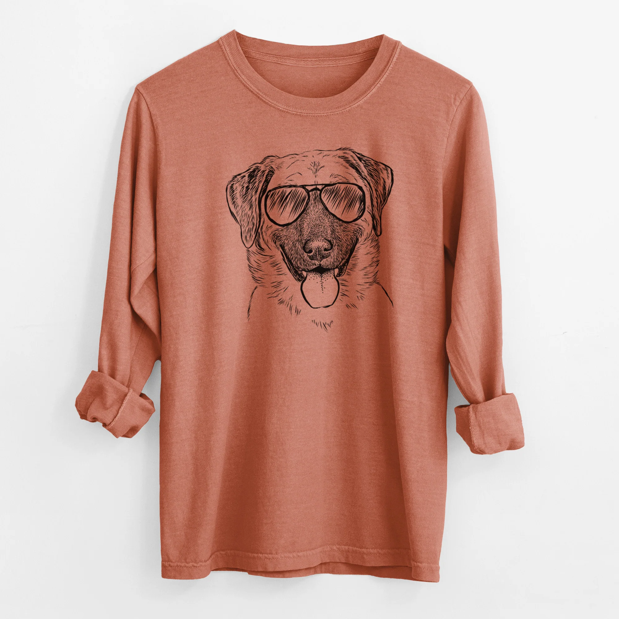 Aviator Willow the Anatolian Shepherd - Men's Heavyweight 100% Cotton Long Sleeve - Image 14