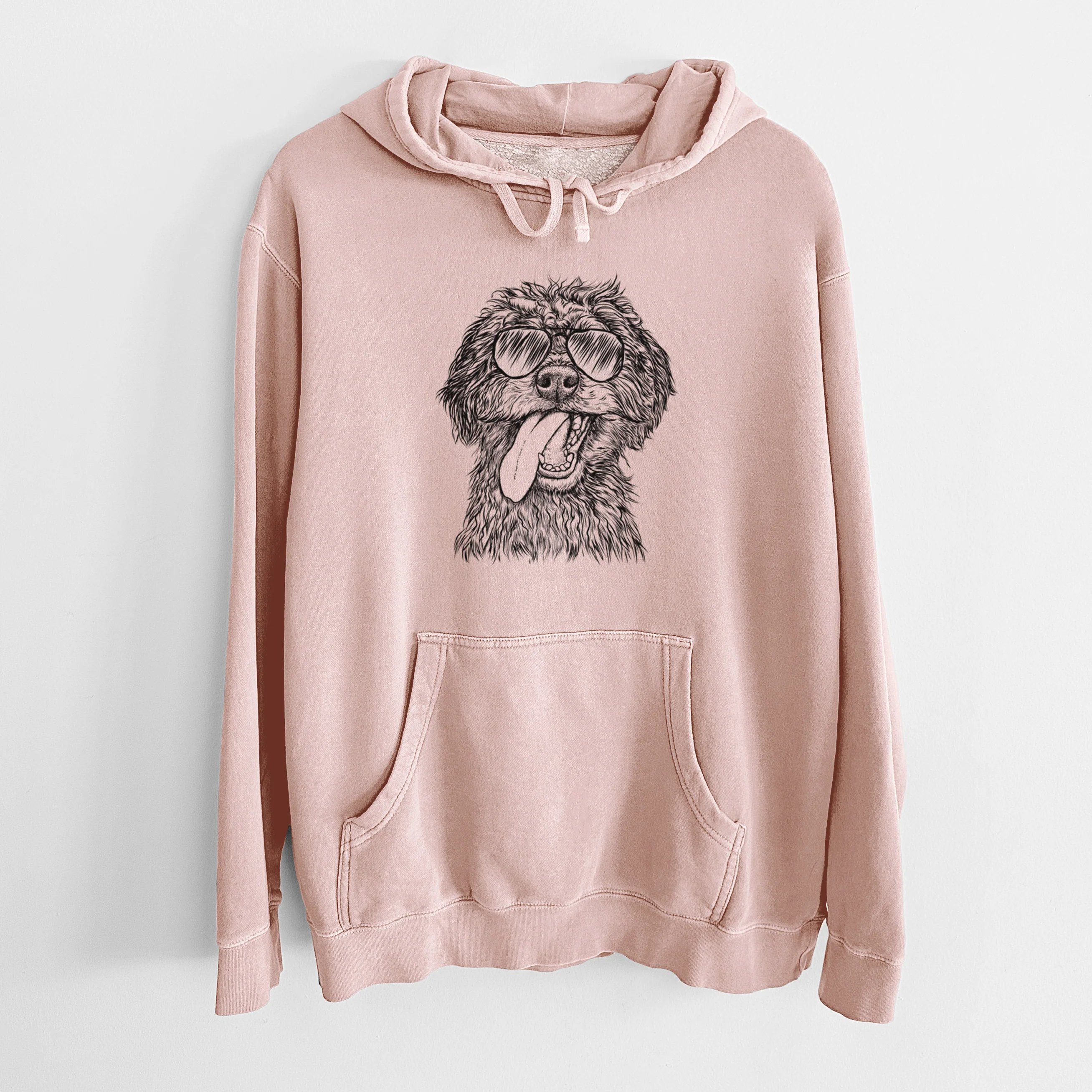 Aviator Winnie the Mini Aussiedoodle - Unisex Pigment Dyed Hoodie - Image 6