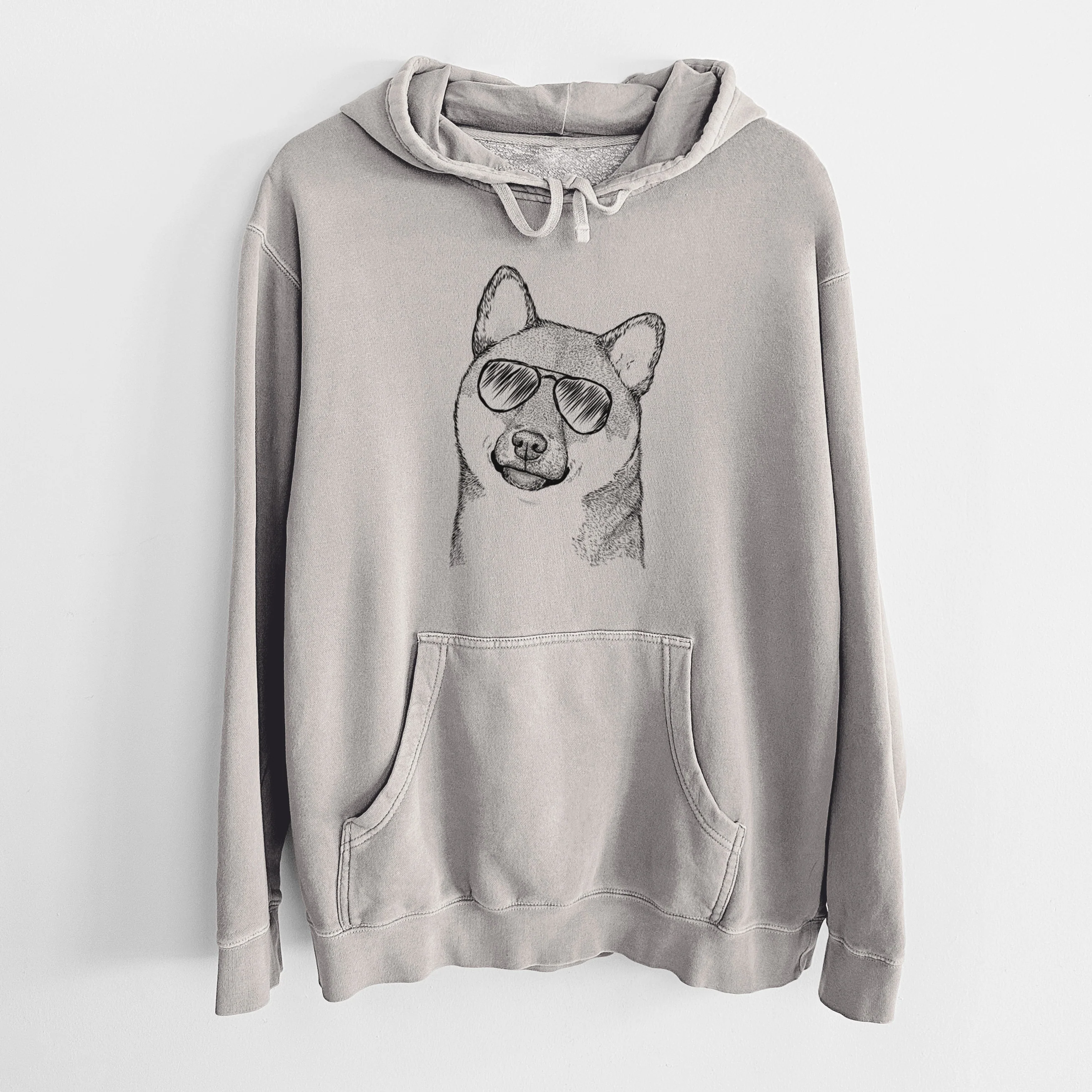 Aviator Yakuza the Shiba Inu - Unisex Pigment Dyed Hoodie - Image 5