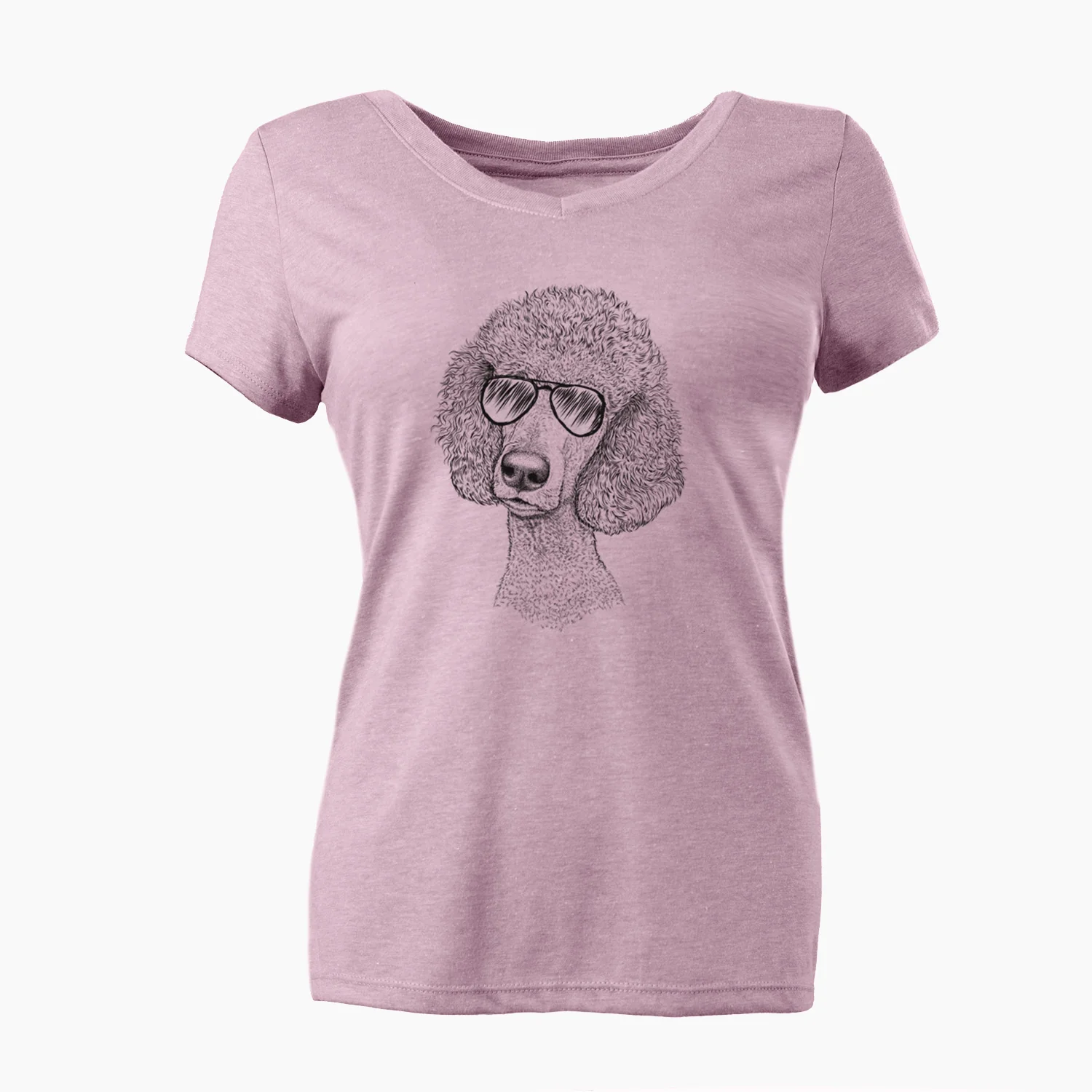 Aviator Yuki the Poodle - Women's V-neck Shirt - Image 6