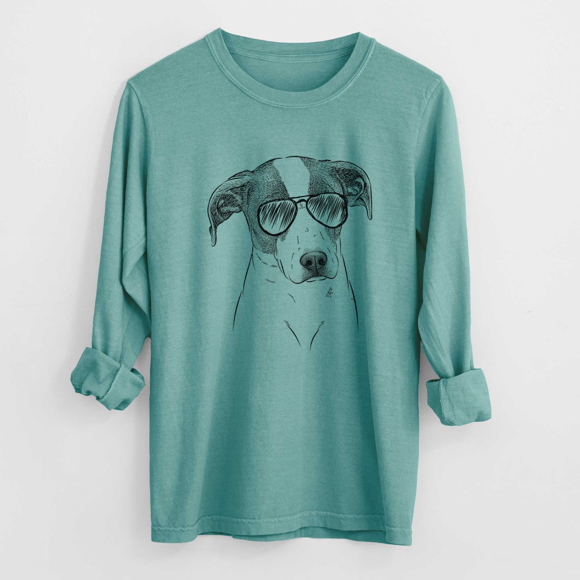 Aviator Zephyr the Pointer Mix - Men's Heavyweight 100% Cotton Long Sleeve - Image 9