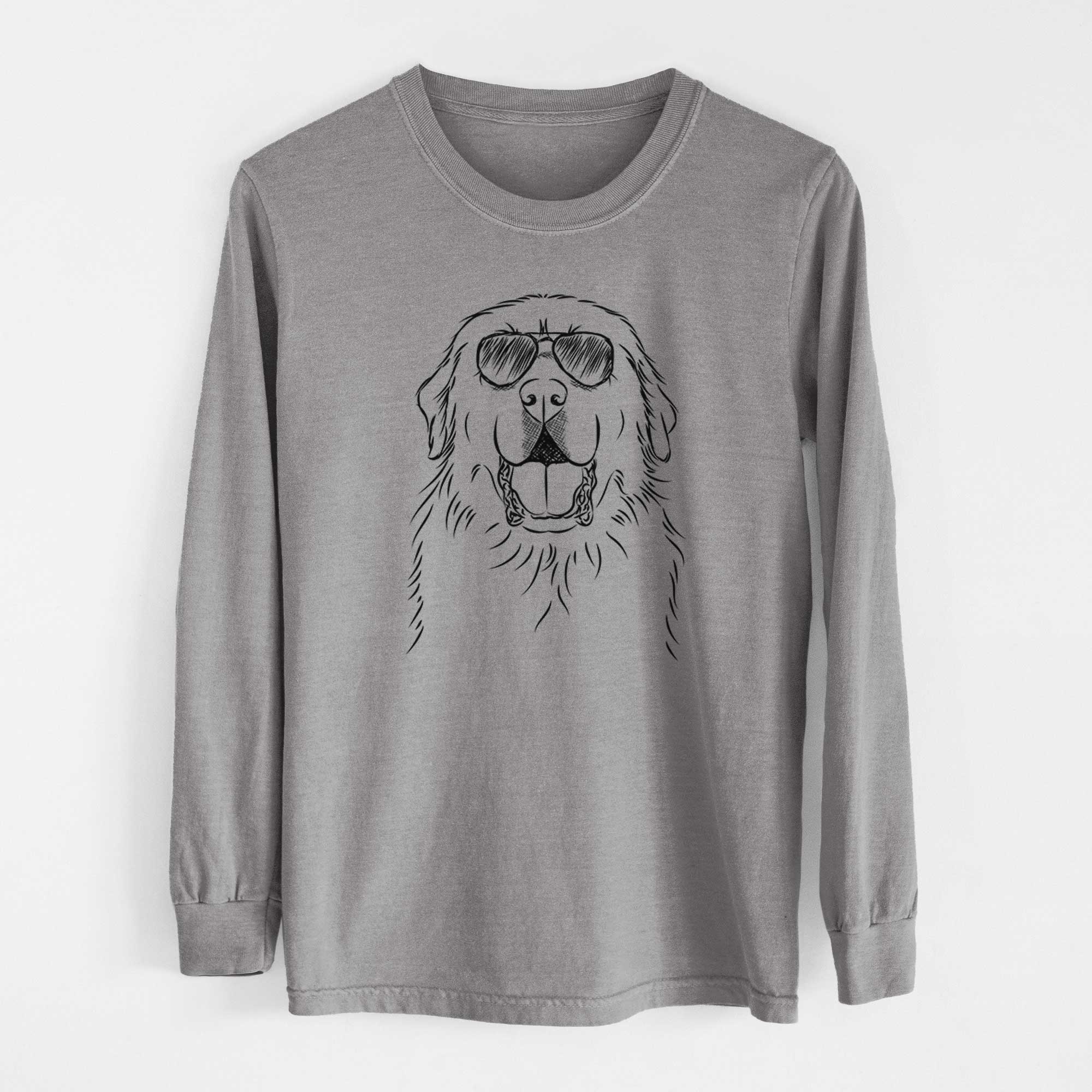 Aviator Zeus the Great Pyrenees - Men's Heavyweight 100% Cotton Long Sleeve - Image 7