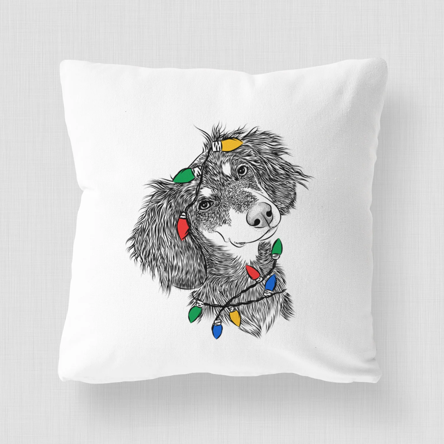 Bailey the Long Haired Dachshund - Throw Pillow Cover - Image 4