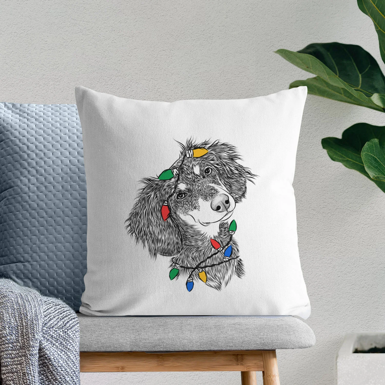 Bailey the Long Haired Dachshund - Throw Pillow Cover - Image 9