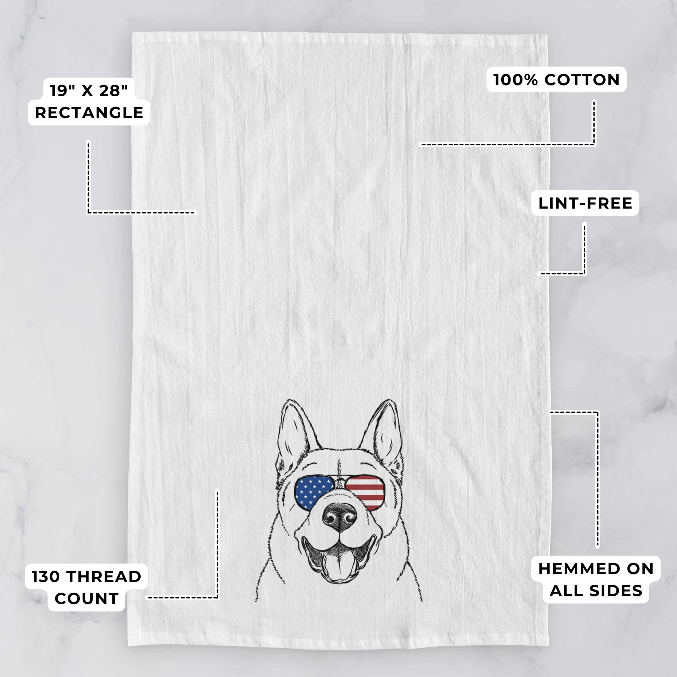 Baku the Akita Tea Towel - Image 3