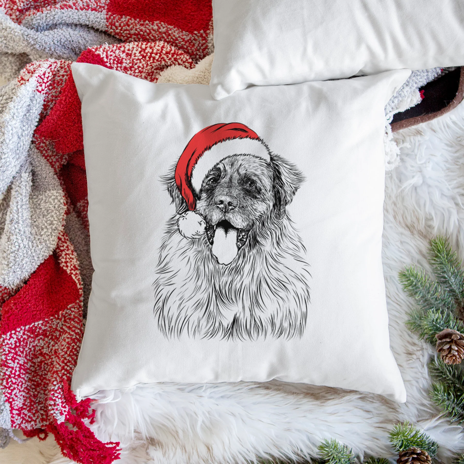 Bamboo the Leonberger - Throw Pillow Cover - Image 3