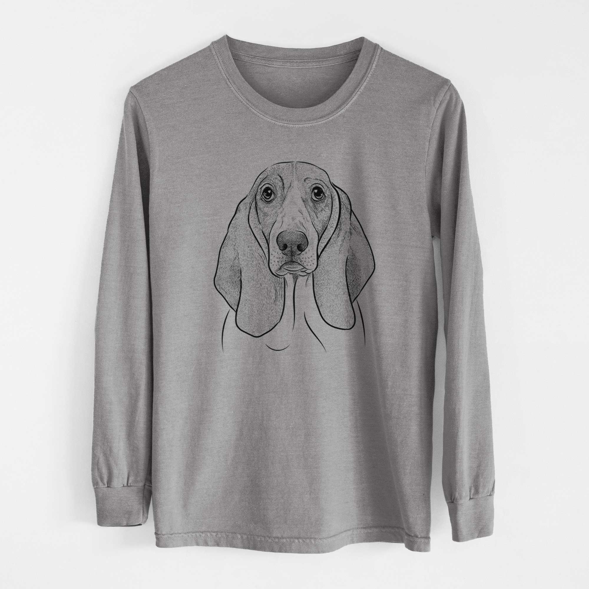 Bare Addison the Basset Hound - Men's Heavyweight 100% Cotton Long Sleeve - Image 7