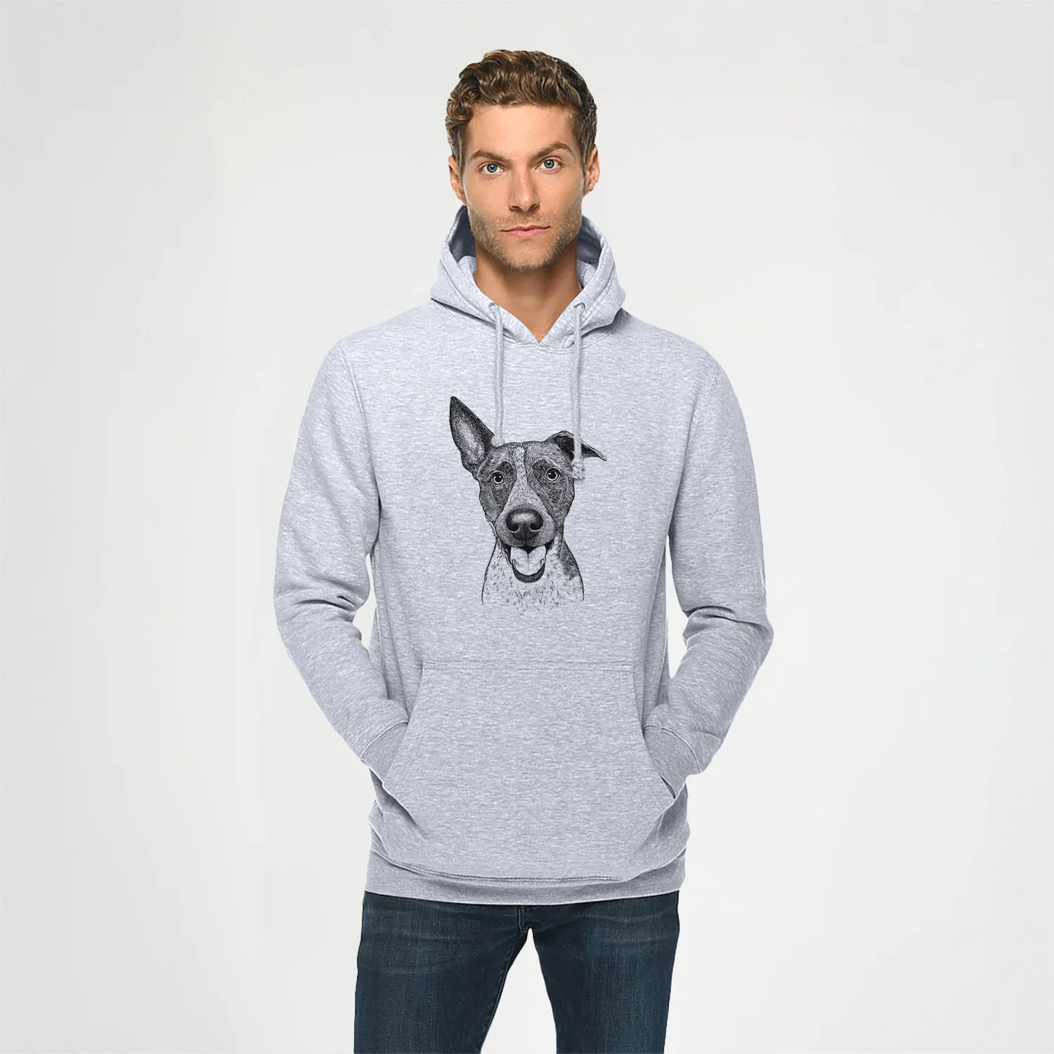 Amigo the Heeler Mix- Heavyweight Fleece Hoodie - Image 2