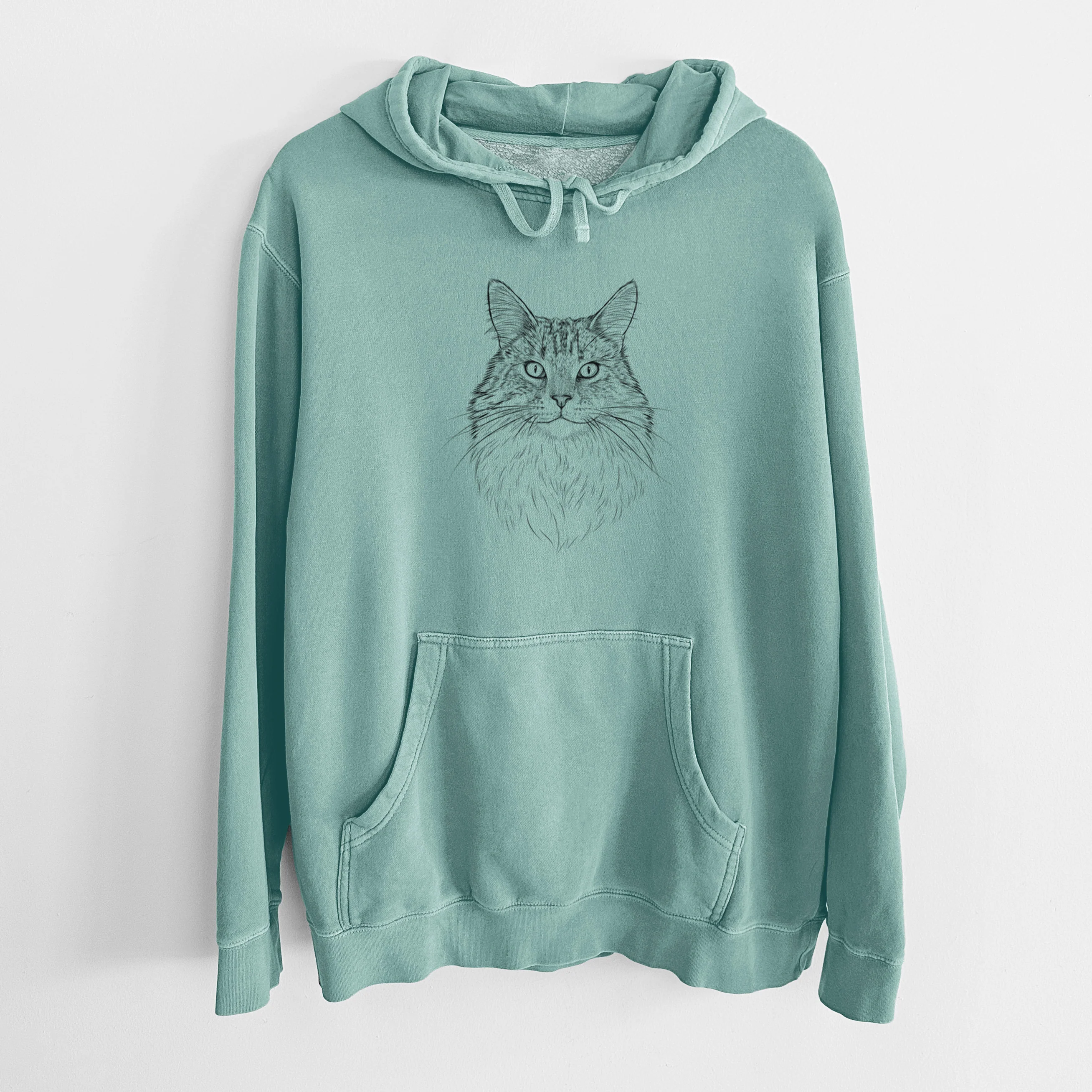 Bare Angel the Maine Coon Cat - Unisex Pigment Dyed Hoodie - Image 10