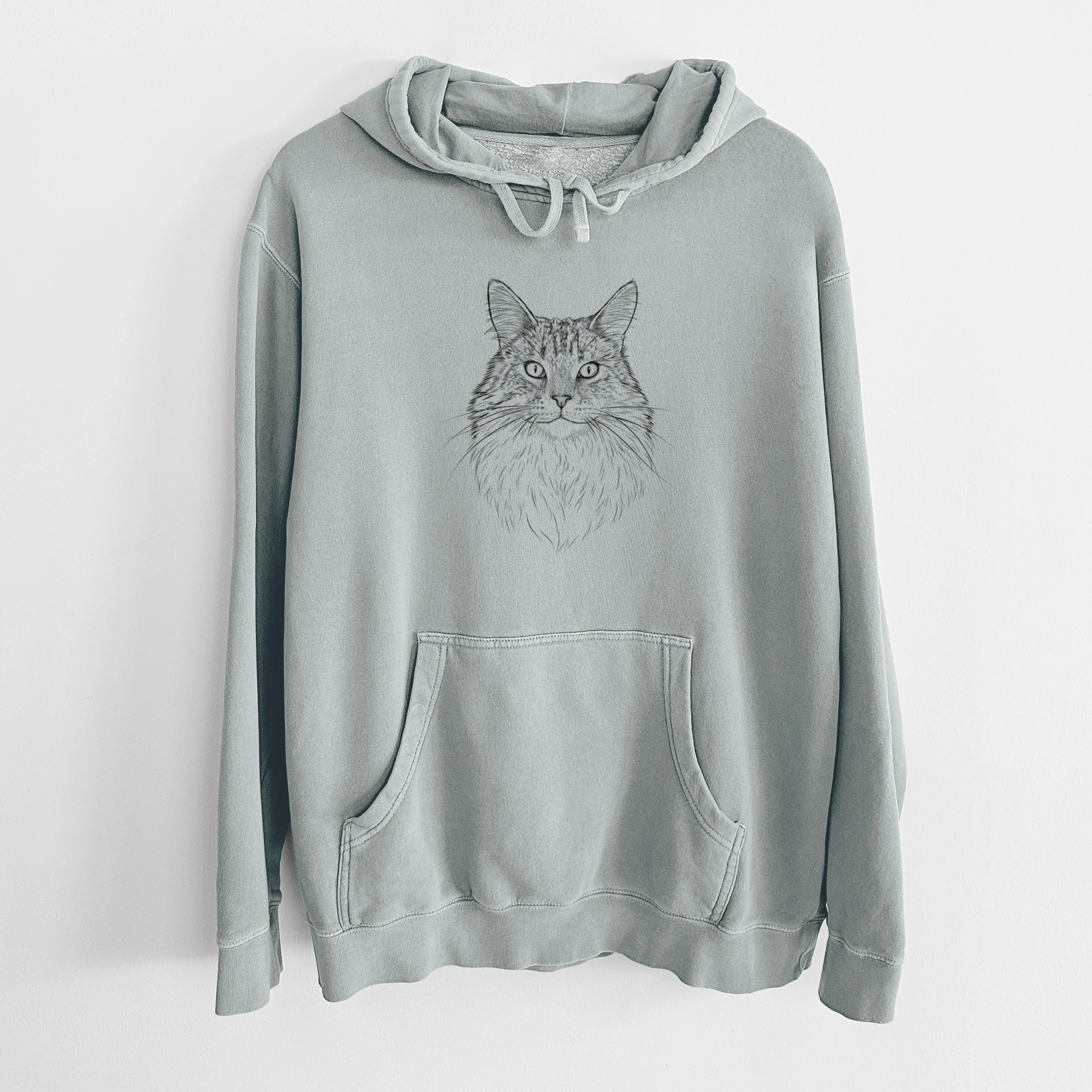 Bare Angel the Maine Coon Cat - Unisex Pigment Dyed Hoodie - Image 8