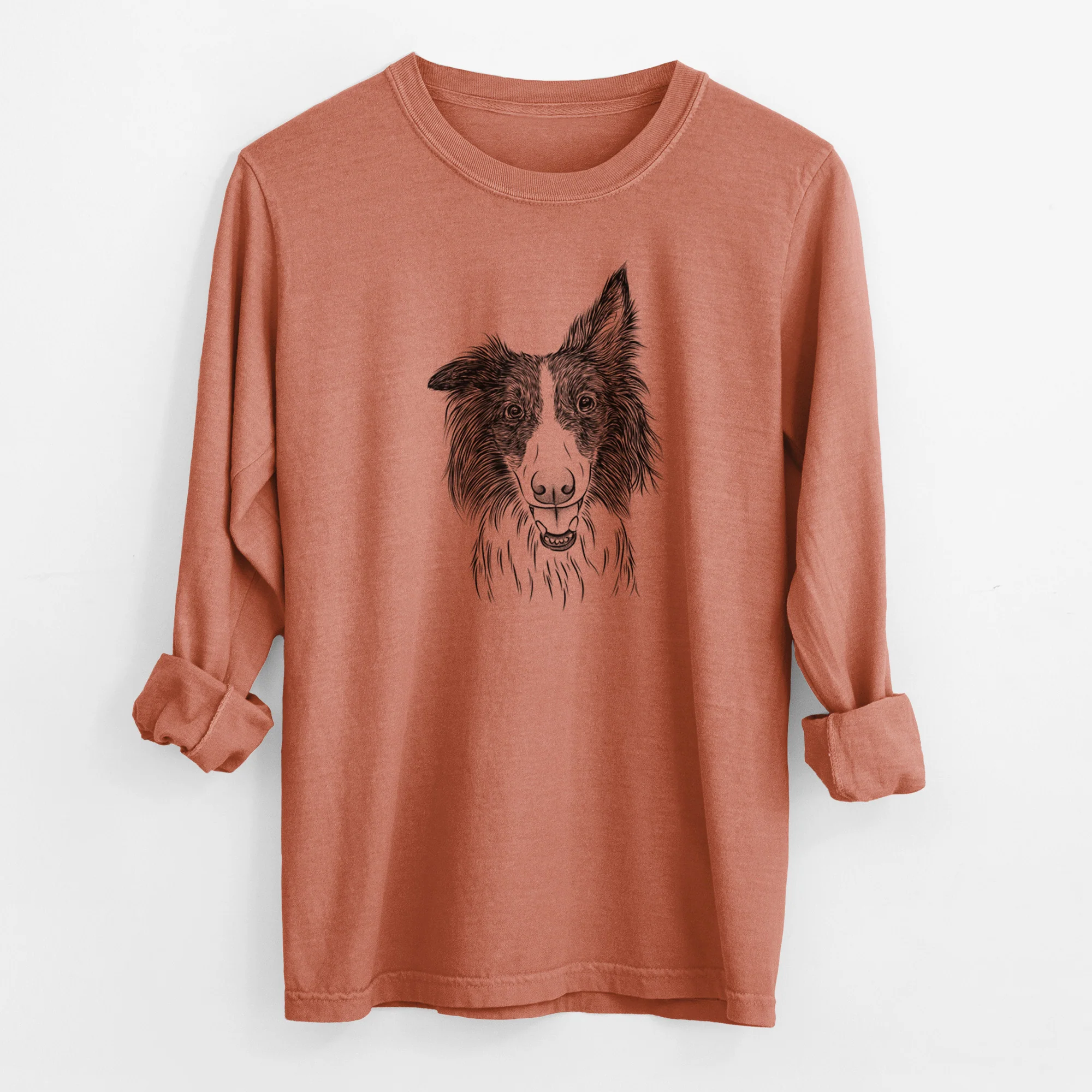 Bare Archie the Silken Windhound - Men's Heavyweight 100% Cotton Long Sleeve - Image 13