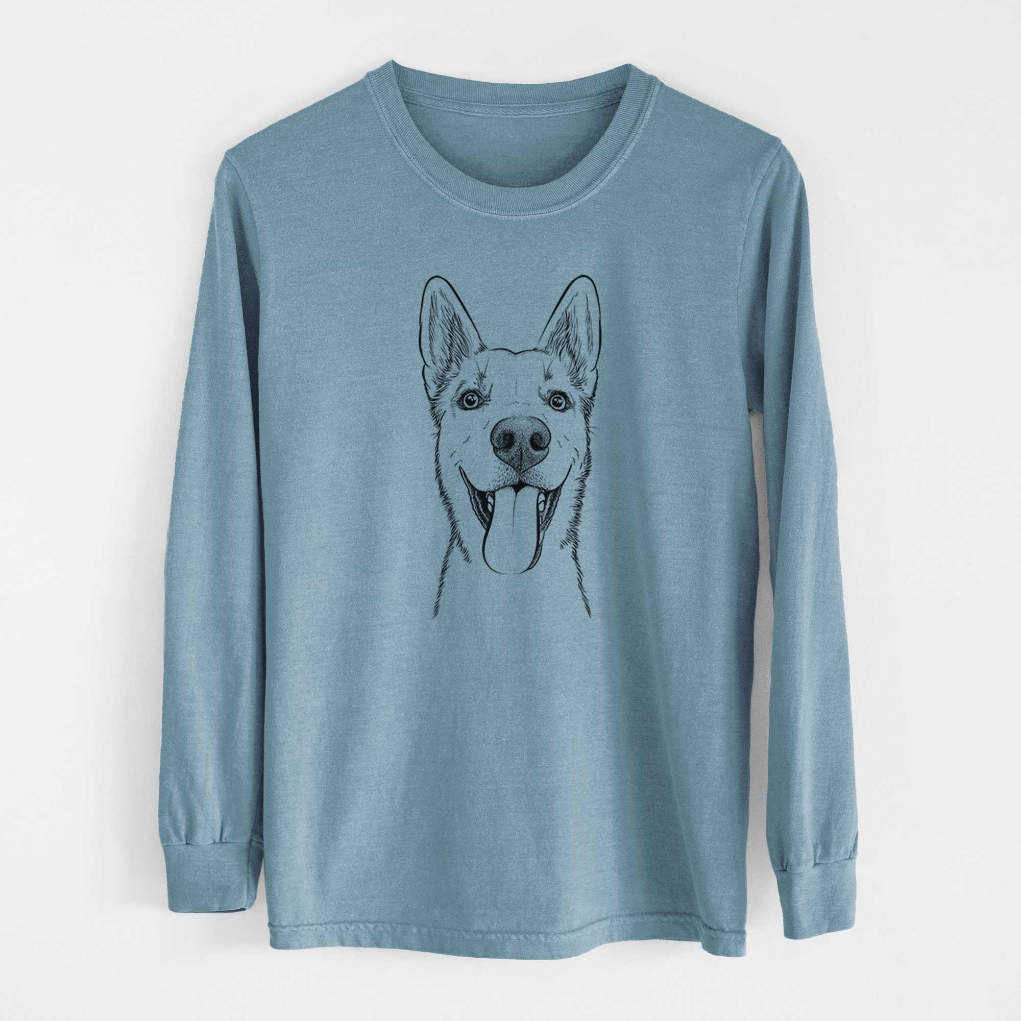 Bare Arlo the Husky Shepherd Mix - Men's Heavyweight 100% Cotton Long Sleeve - Image 8
