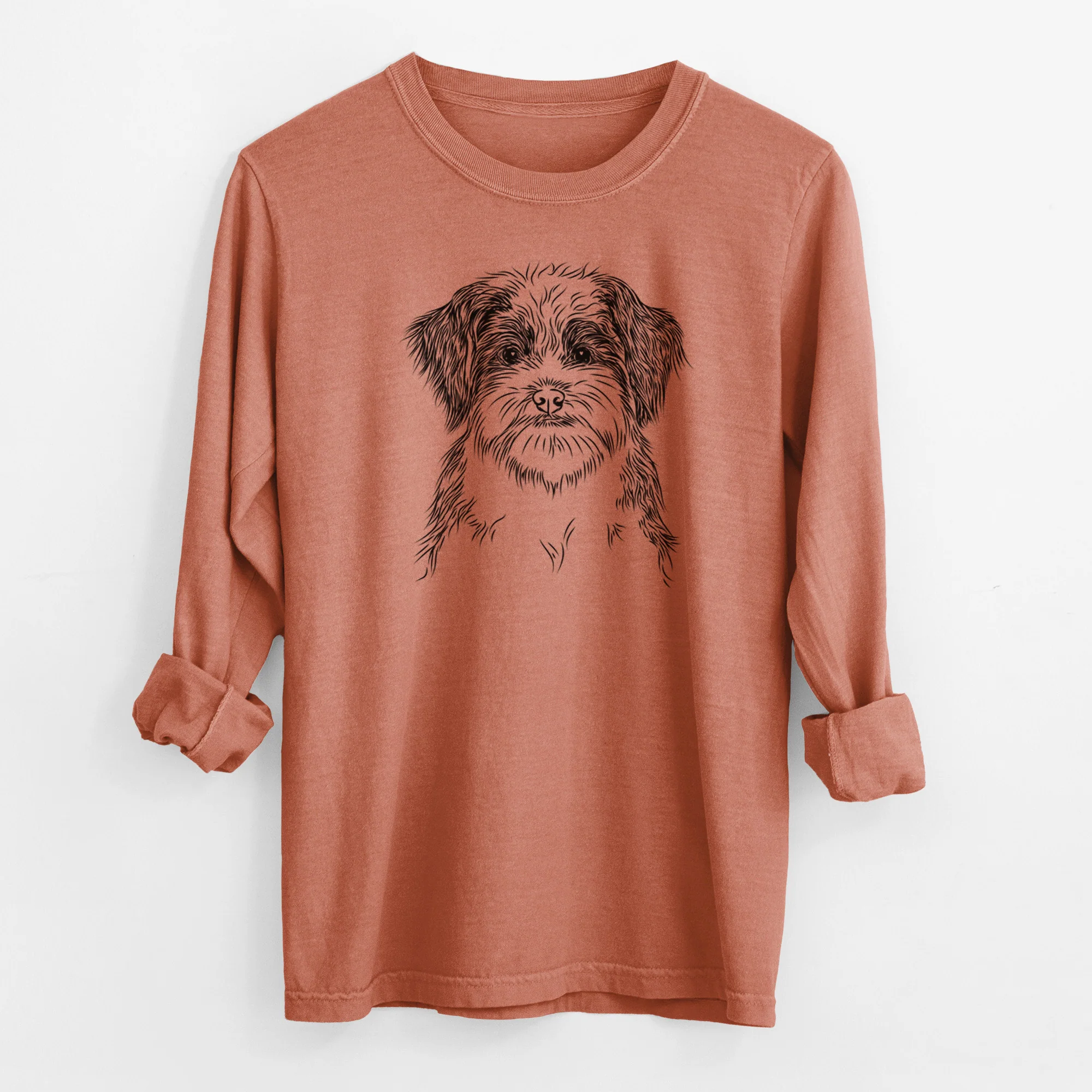 Bare Asa the Havanese - Men's Heavyweight 100% Cotton Long Sleeve - Image 13