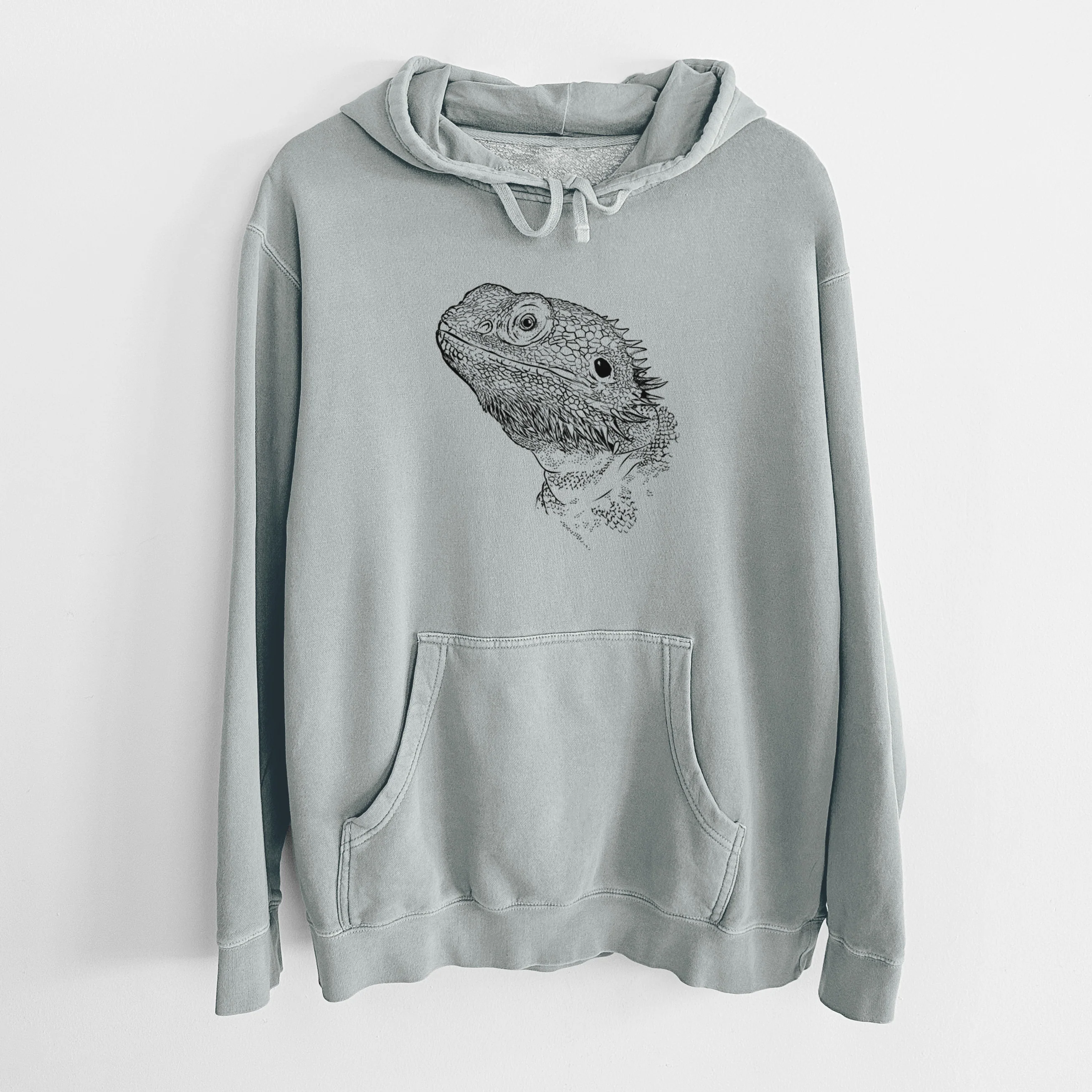 Bare Ash the Bearded Dragon - Unisex Pigment Dyed Hoodie - Image 8