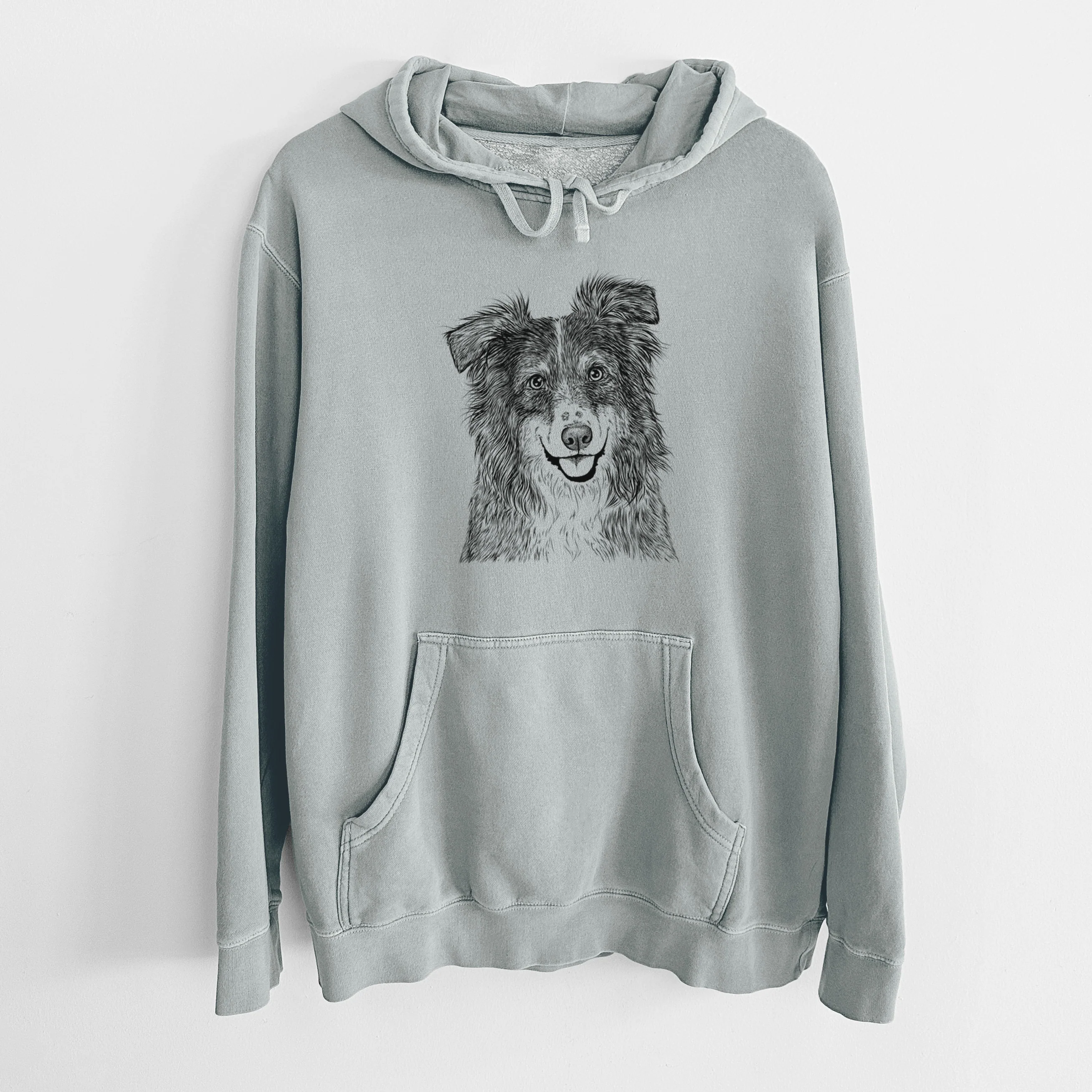 Bare Aushe the Australian Shepherd - Unisex Pigment Dyed Hoodie - Image 8