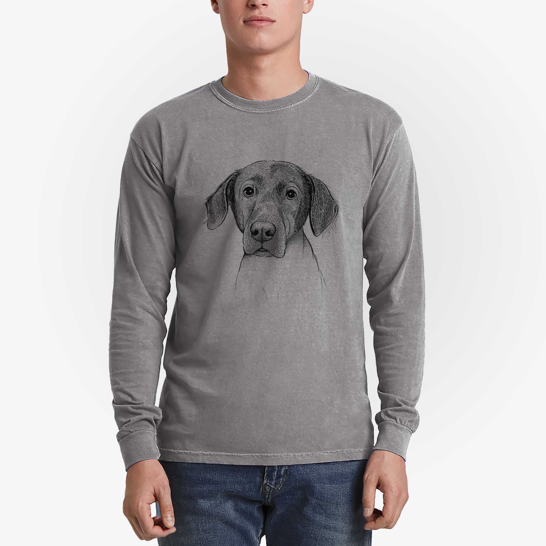 Bare Baldwin the Mixed Breed - Men's Heavyweight 100% Cotton Long Sleeve - Image 5