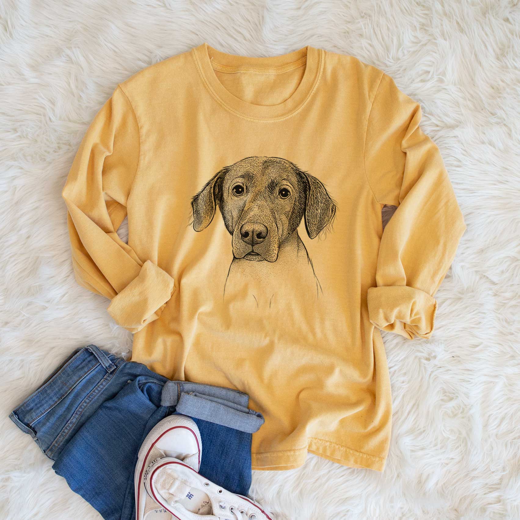 Bare Baldwin the Mixed Breed - Men's Heavyweight 100% Cotton Long Sleeve - Image 6