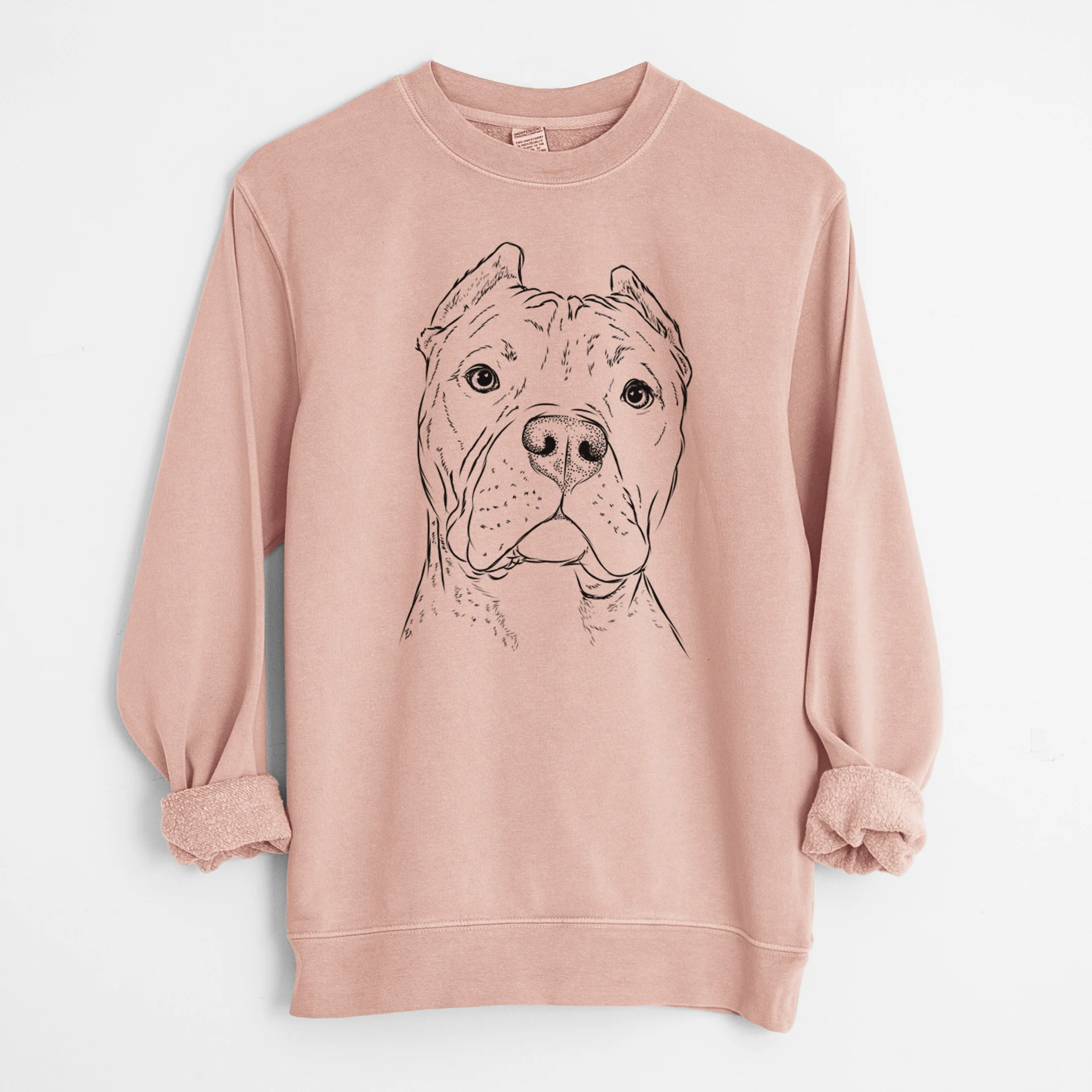 Bare Bam Bam the Pitbull - Unisex Pigment Dyed Crew Sweatshirt - Image 6
