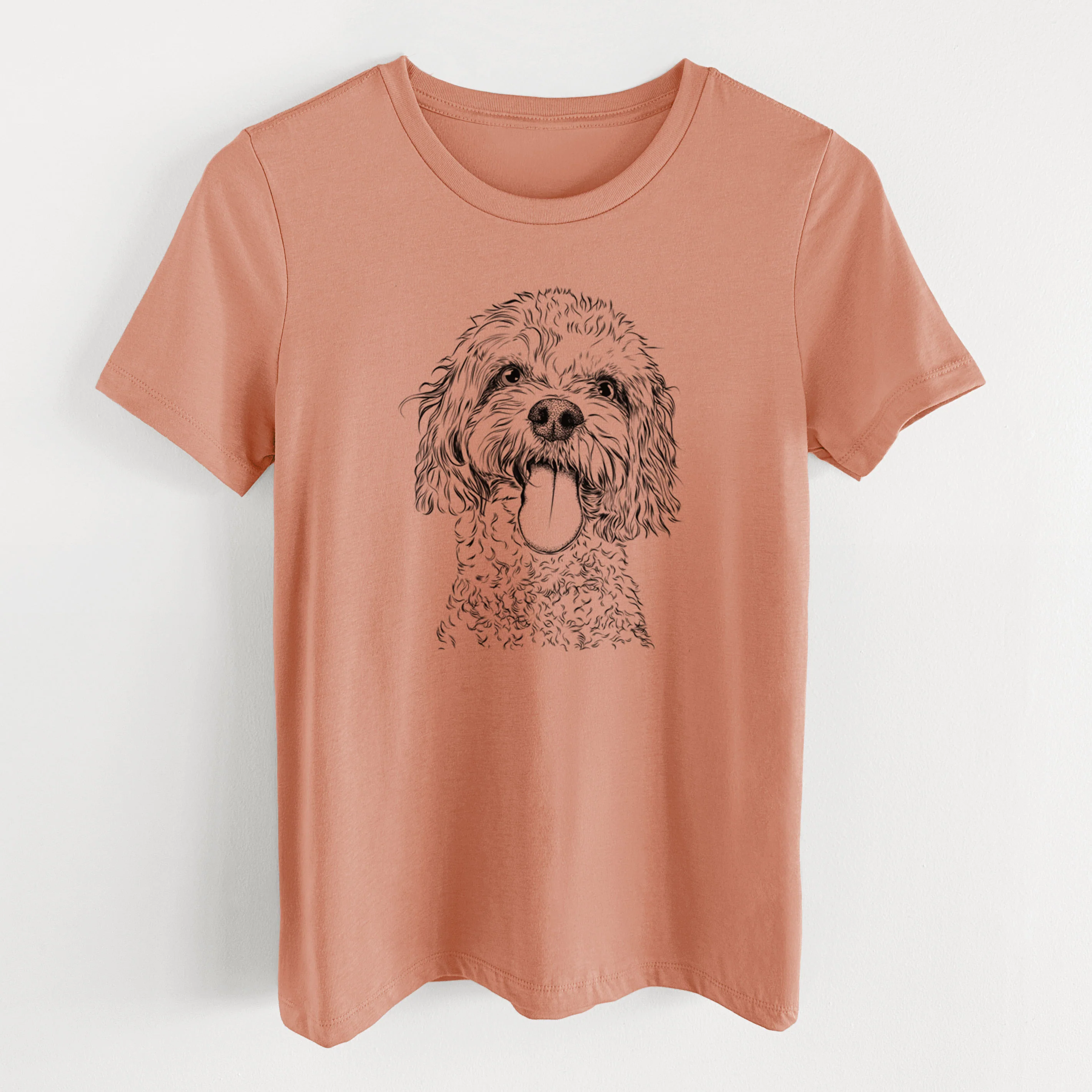 Bare Barney the Cavachon - Women's Lightweight Relaxed Fit 100% Cotton Crewneck - Image 13