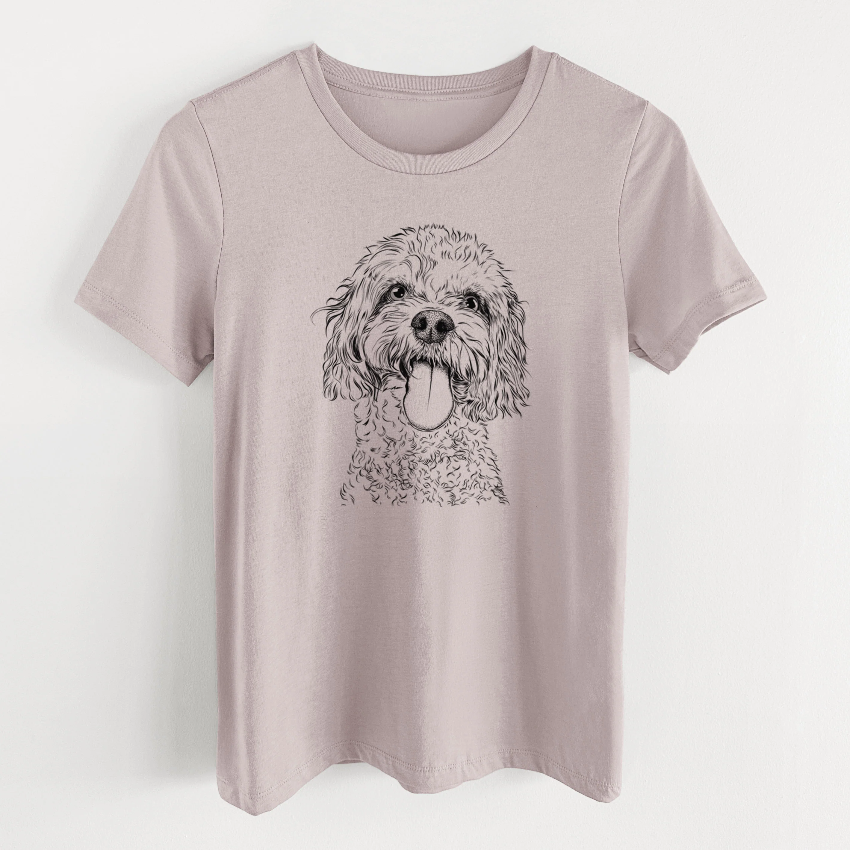 Bare Barney the Cavachon - Women's Lightweight Relaxed Fit 100% Cotton Crewneck - Image 15