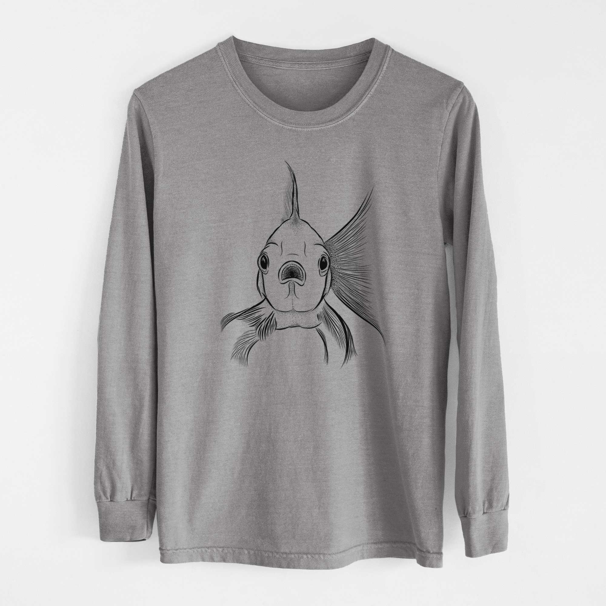 Bare Beefcake the Goldfish - Men's Heavyweight 100% Cotton Long Sleeve - Image 7