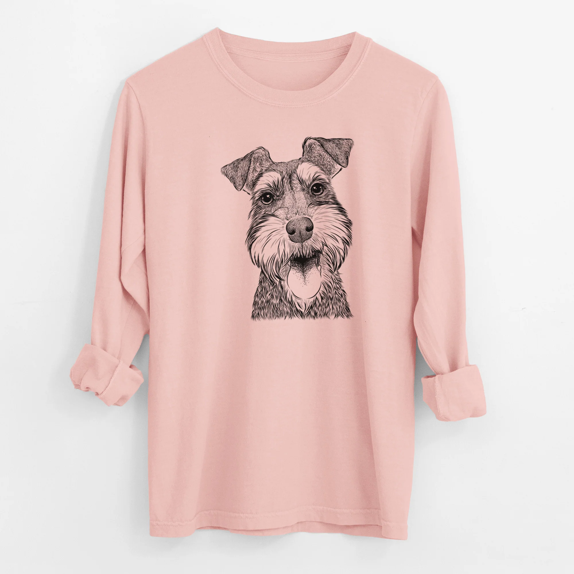Bare Bernadette the Mini Schnauzer - Men's Heavyweight 100% Cotton Long Sleeve - Image 11
