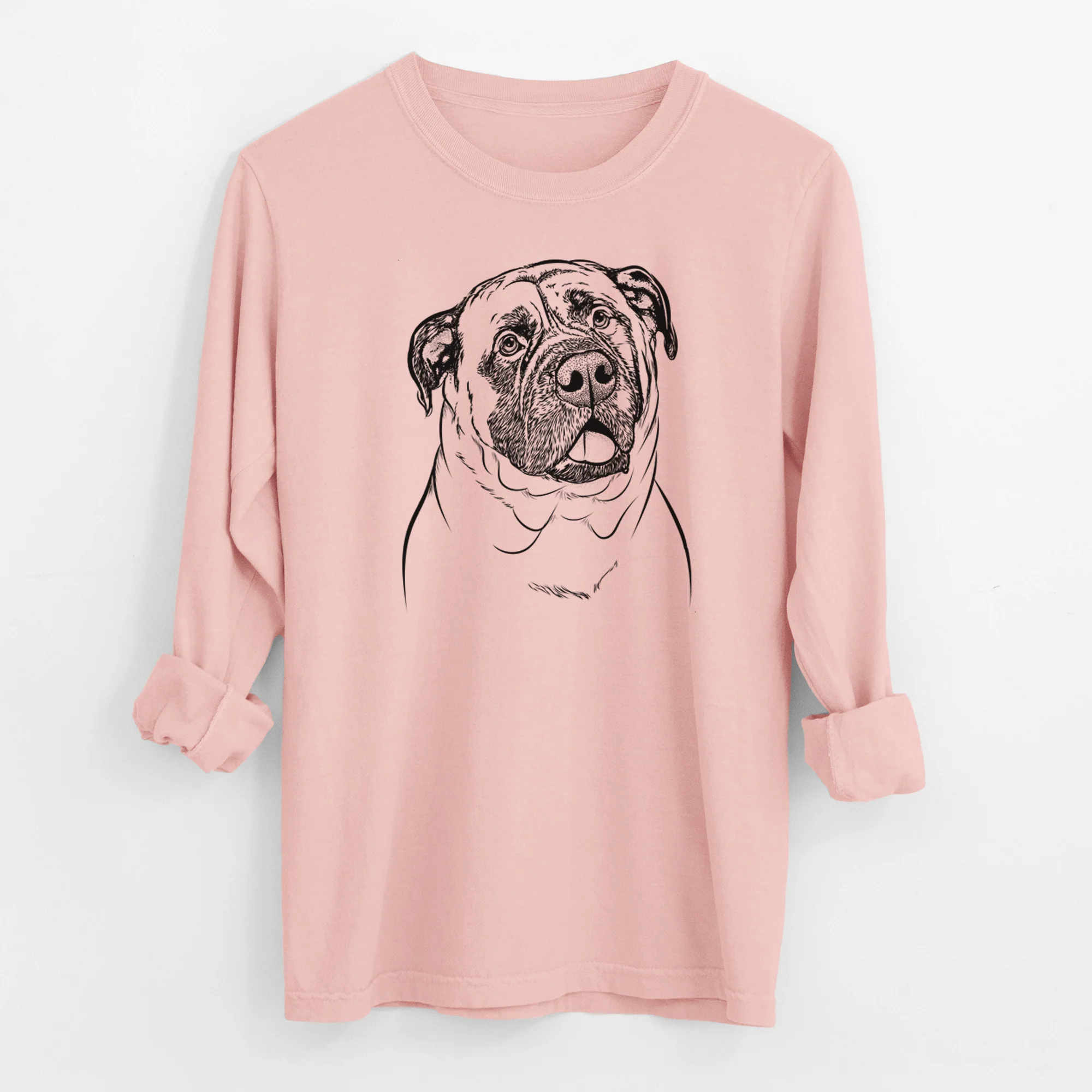 Bare Big P the English Mastiff - Men's Heavyweight 100% Cotton Long Sleeve - Image 11
