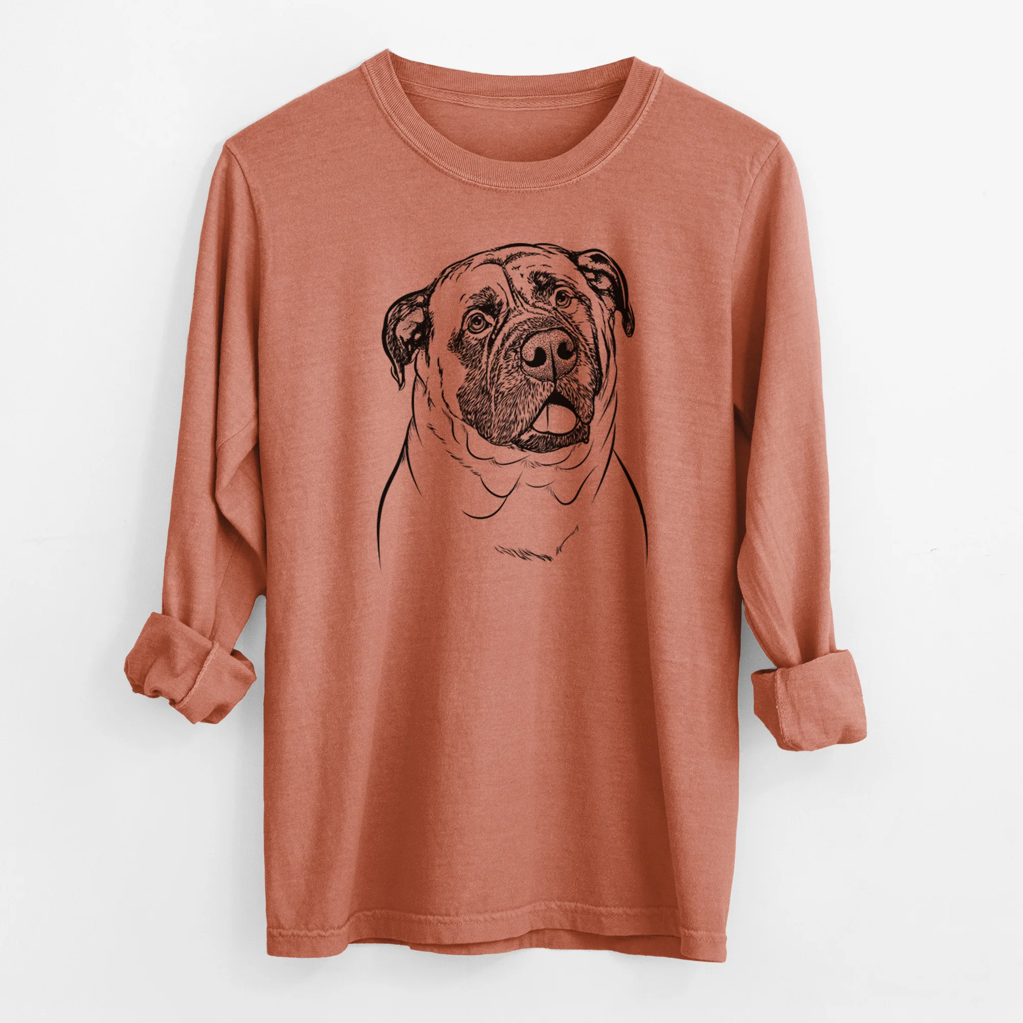 Bare Big P the English Mastiff - Men's Heavyweight 100% Cotton Long Sleeve - Image 13