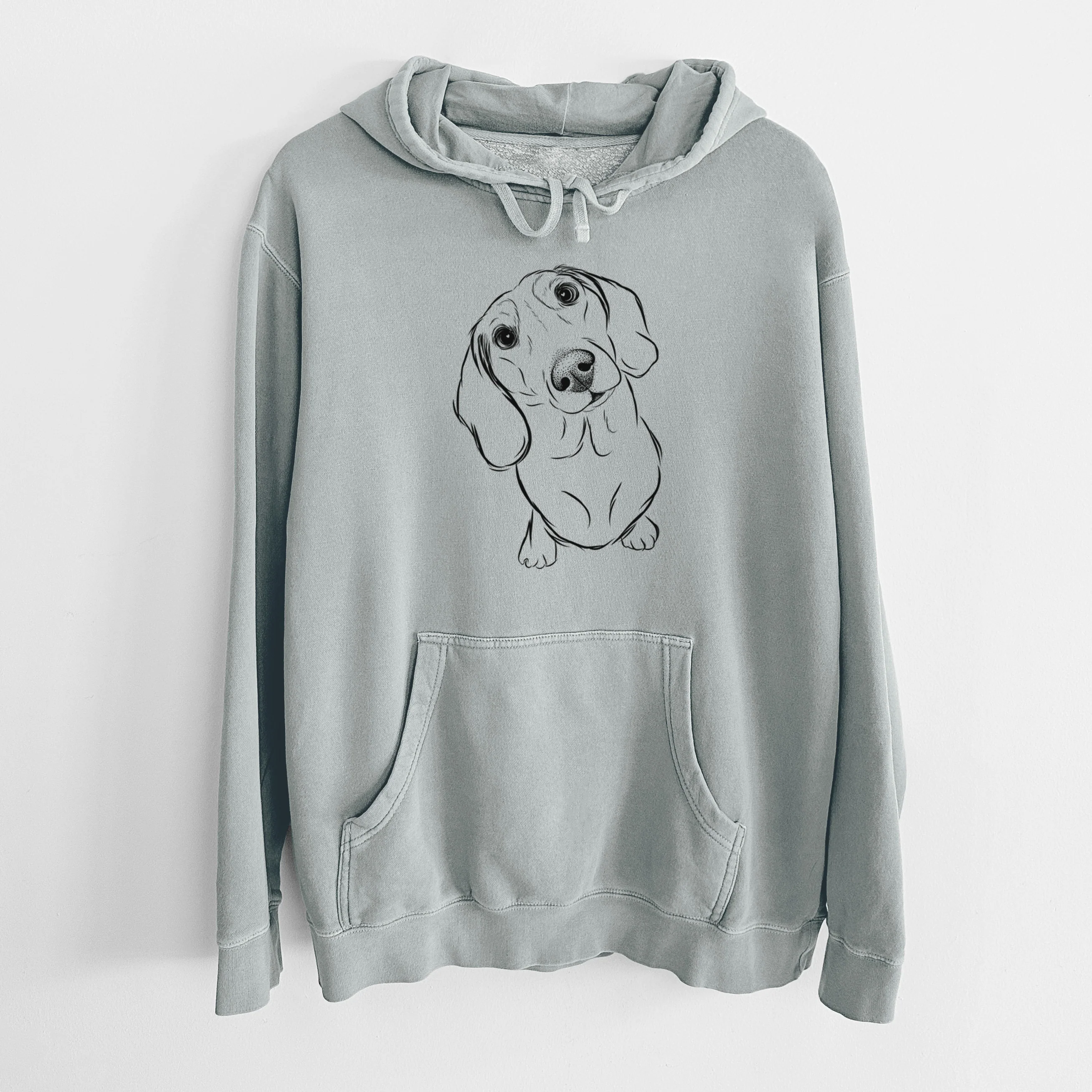 Bare Bill the Dachshund - Unisex Pigment Dyed Hoodie - Image 8