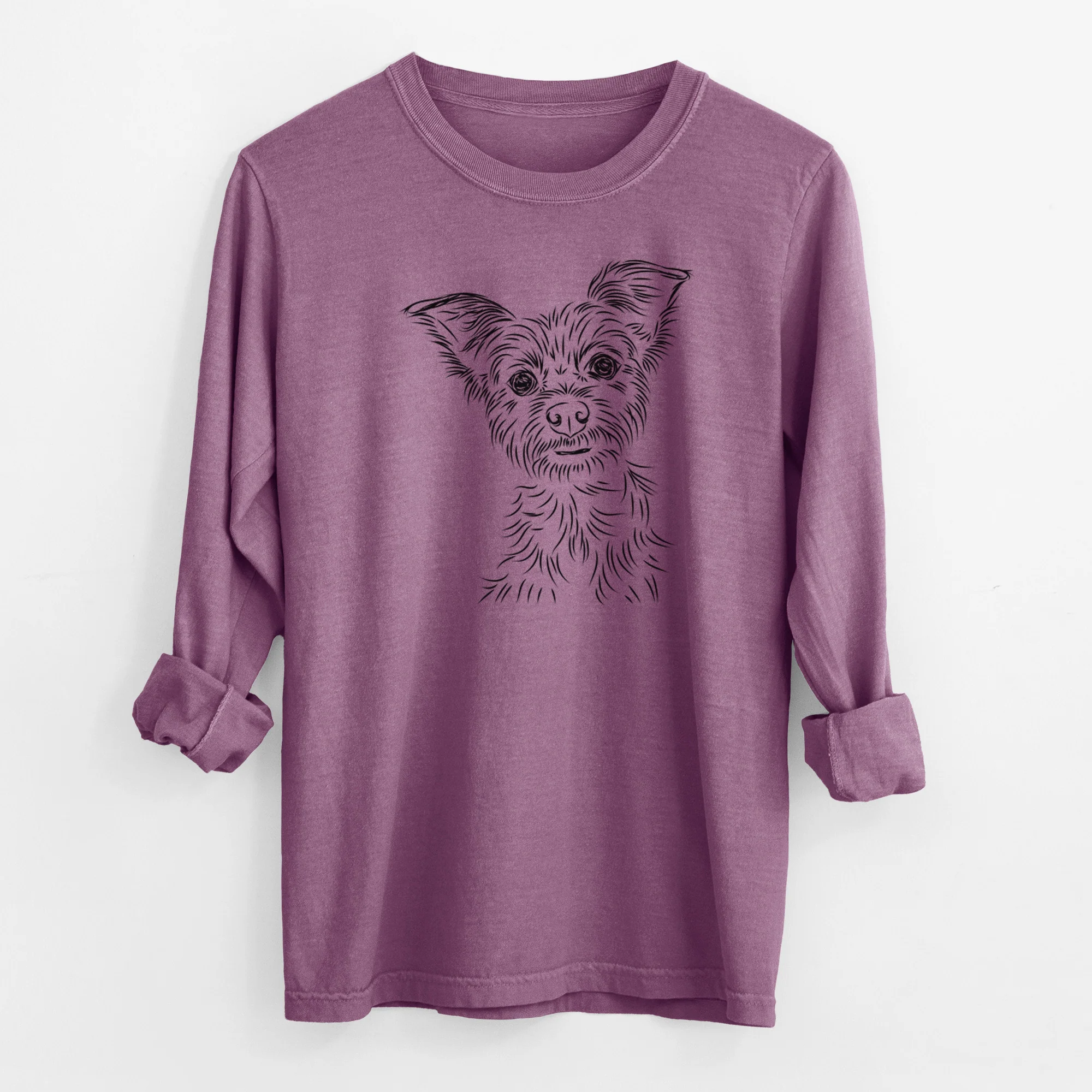 Bare Bingo the Yorkshire Terrier - Men's Heavyweight 100% Cotton Long Sleeve - Image 9