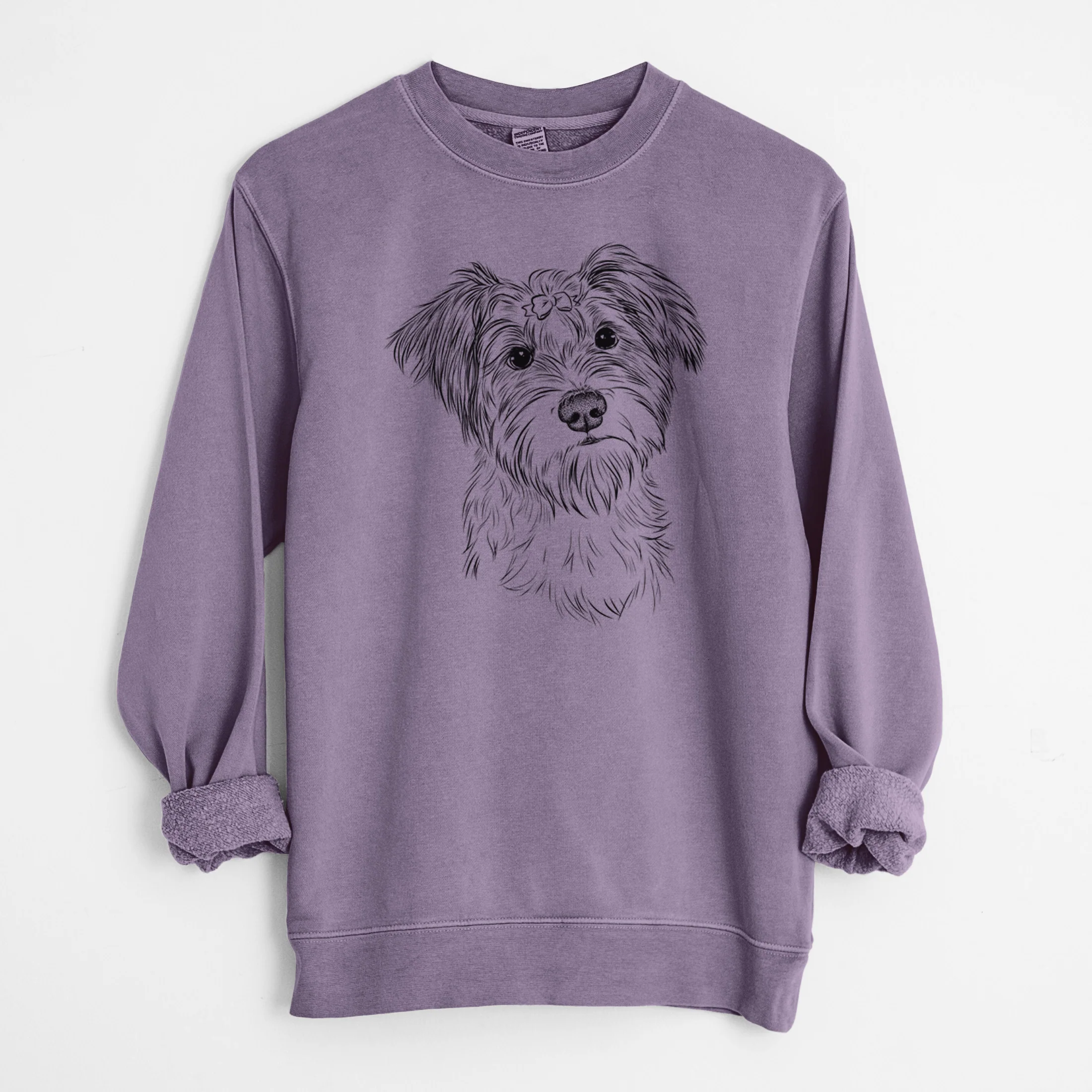 Bare Birdee the Schnauzer Mix - Unisex Pigment Dyed Crew Sweatshirt - Image 9
