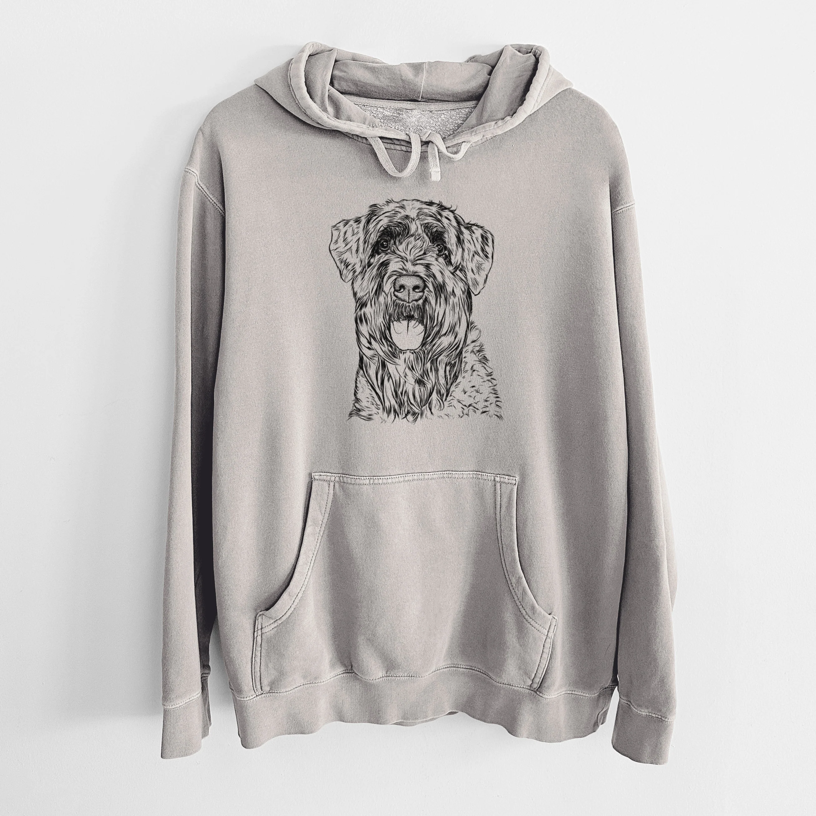 Bare Bonnie the Bouvier Des Flandres - Unisex Pigment Dyed Hoodie - Image 5