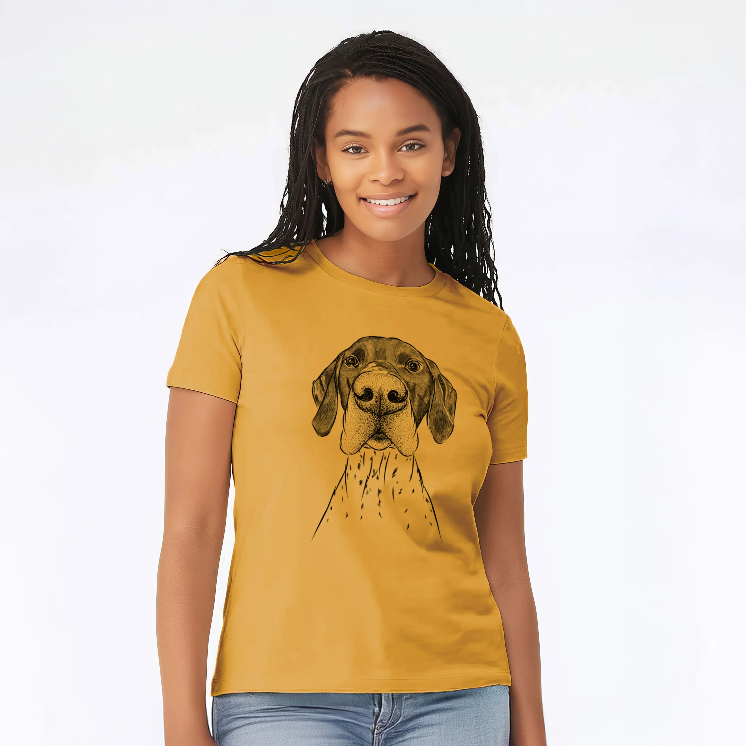 Bare Booze the German Shorthaired Pointer - Women's Lightweight Relaxed Fit 100% Cotton Crewneck - Image 6
