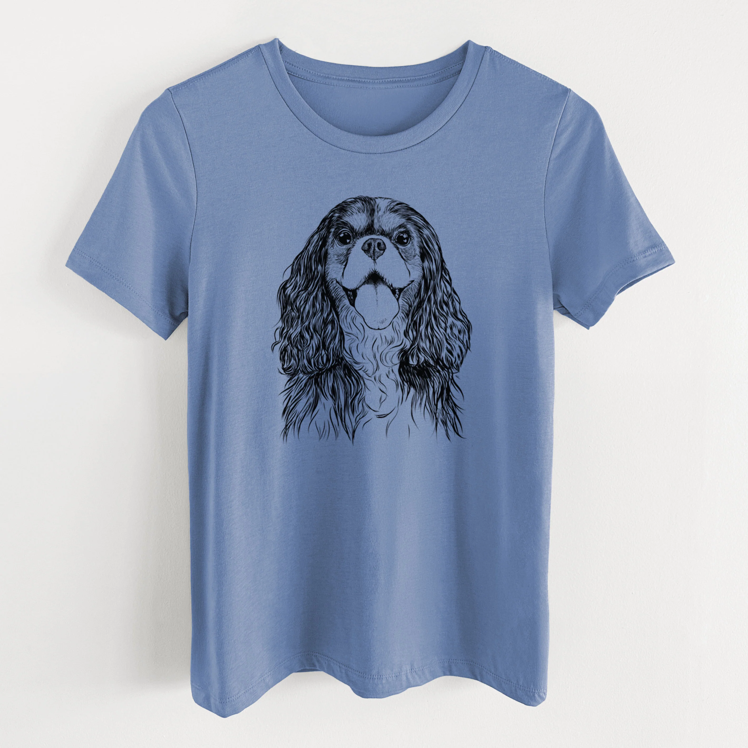 Bare Brandy the Cavalier King Charles Spaniel - Women's Lightweight Relaxed Fit 100% Cotton Crewneck - Image 8
