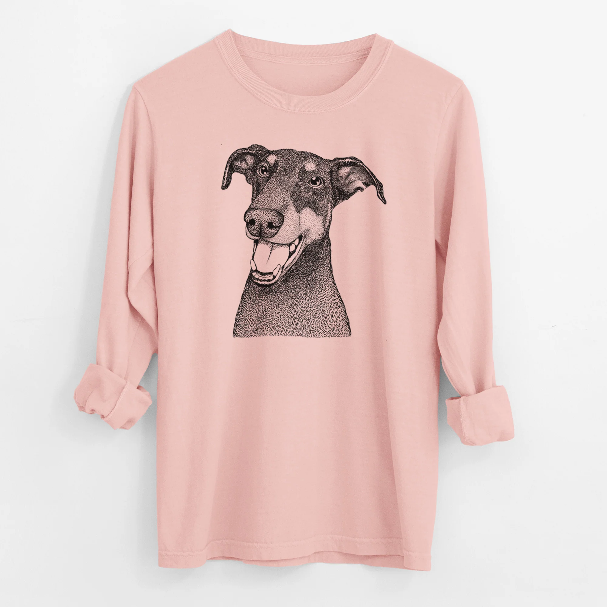 Bare Bunnie the Doberman Pinscher - Men's Heavyweight 100% Cotton Long Sleeve - Image 11