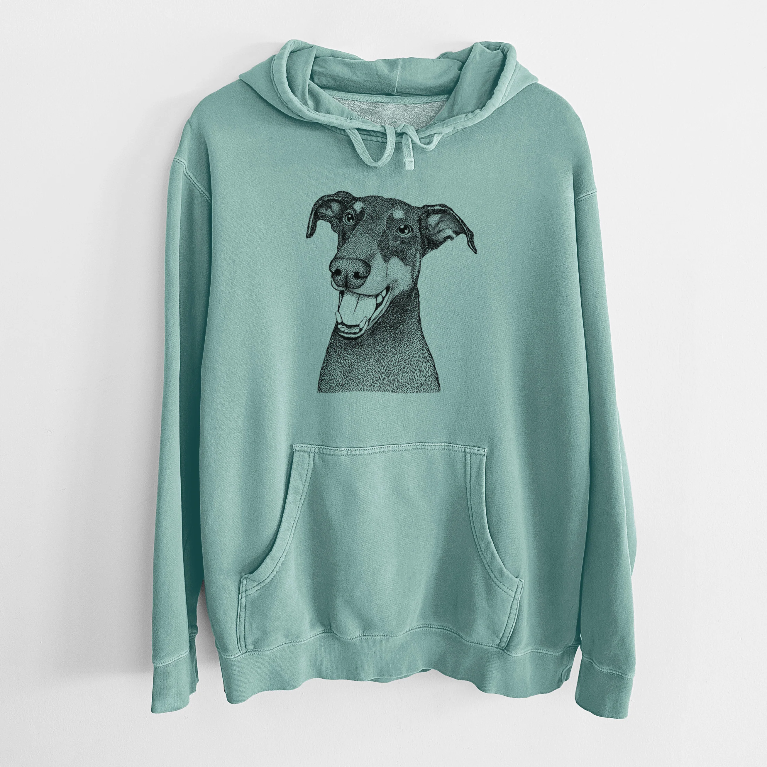 Bare Bunnie the Doberman Pinscher - Unisex Pigment Dyed Hoodie - Image 10