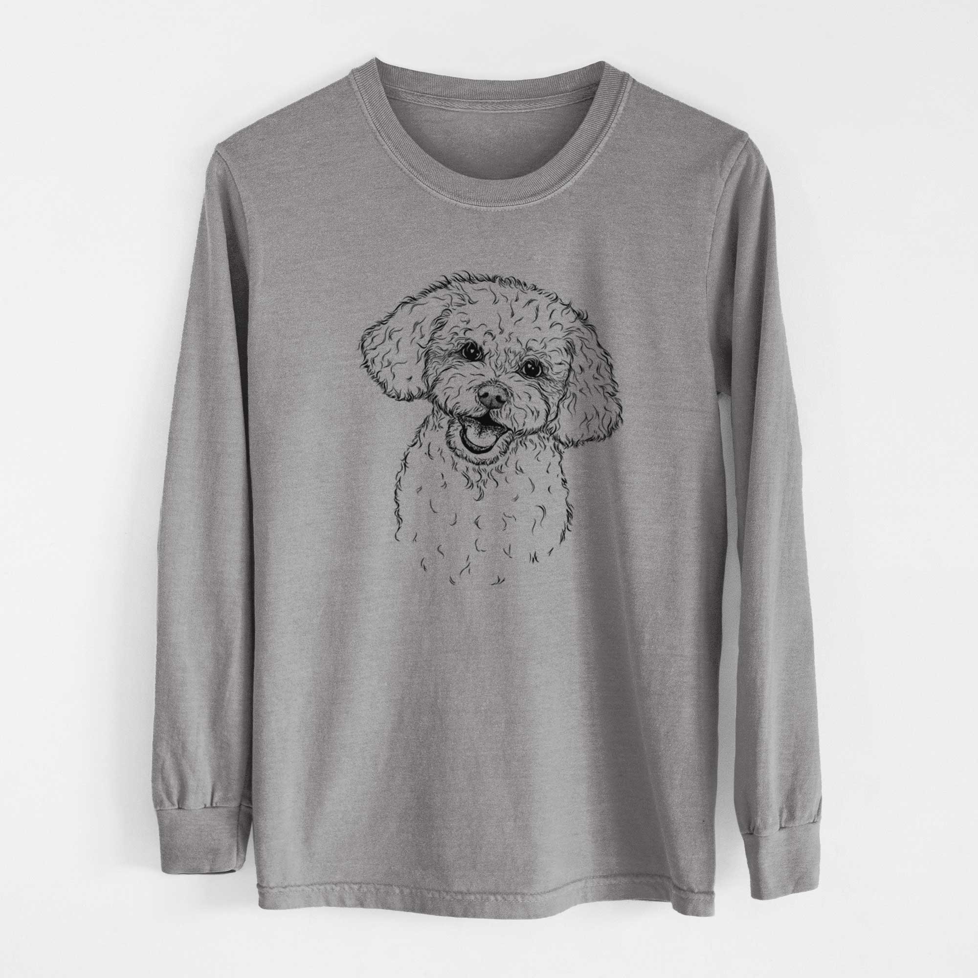 Bare Caesar the Bichon Frise - Men's Heavyweight 100% Cotton Long Sleeve - Image 7