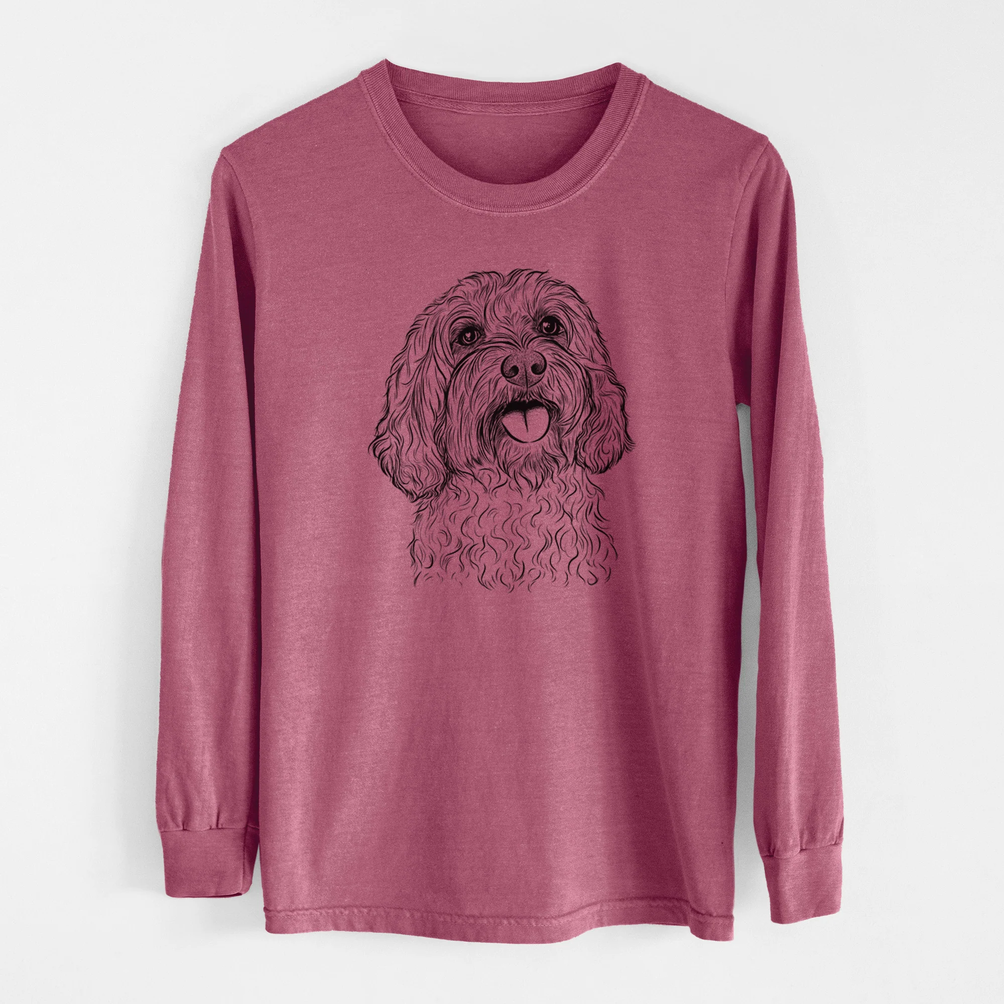Bare Cali the Cavapoo - Men's Heavyweight 100% Cotton Long Sleeve - Image 10