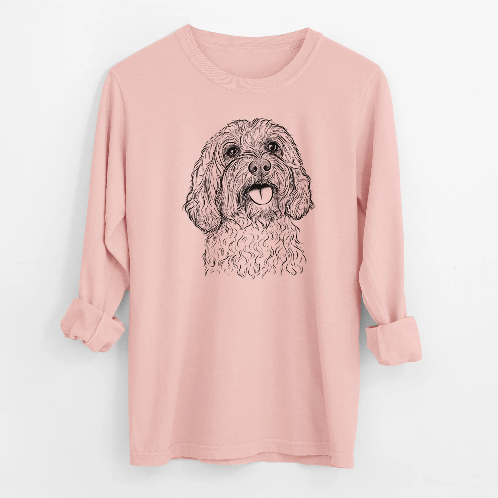 Bare Cali the Cavapoo - Men's Heavyweight 100% Cotton Long Sleeve - Image 11