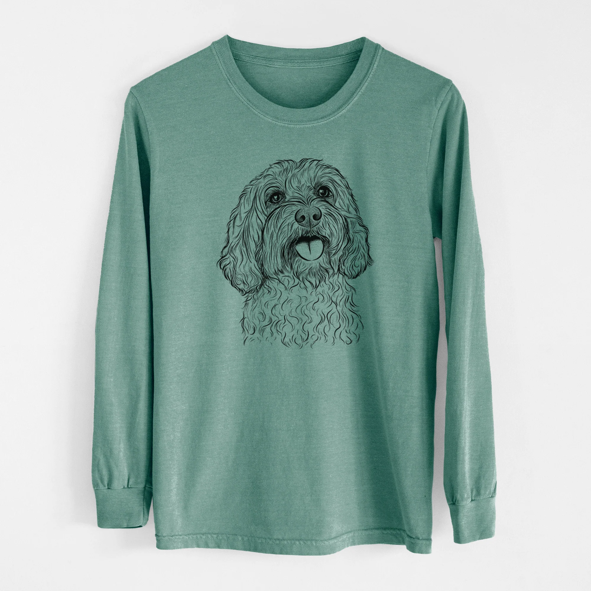 Bare Cali the Cavapoo - Men's Heavyweight 100% Cotton Long Sleeve - Image 12
