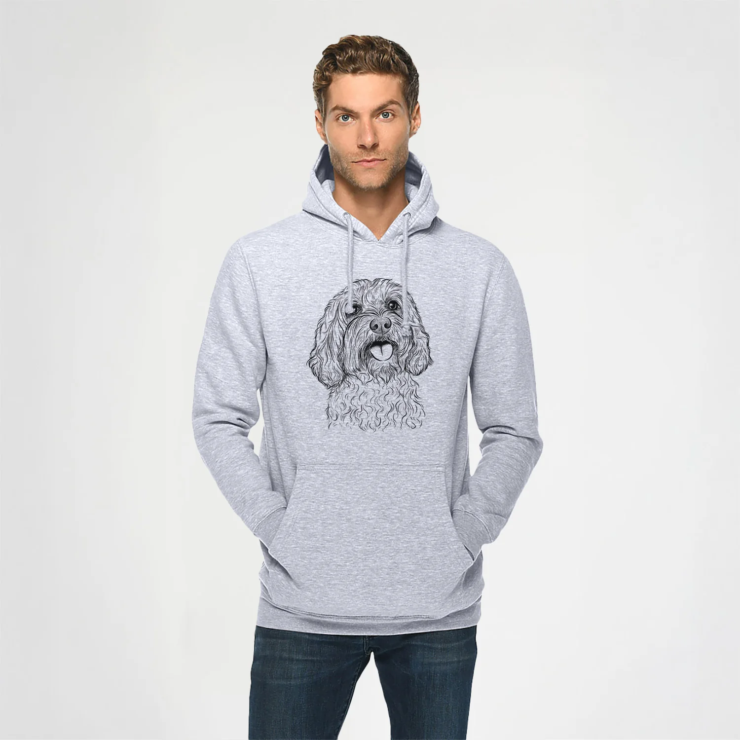 Cali the Cavapoo- Heavyweight Fleece Hoodie - Image 2
